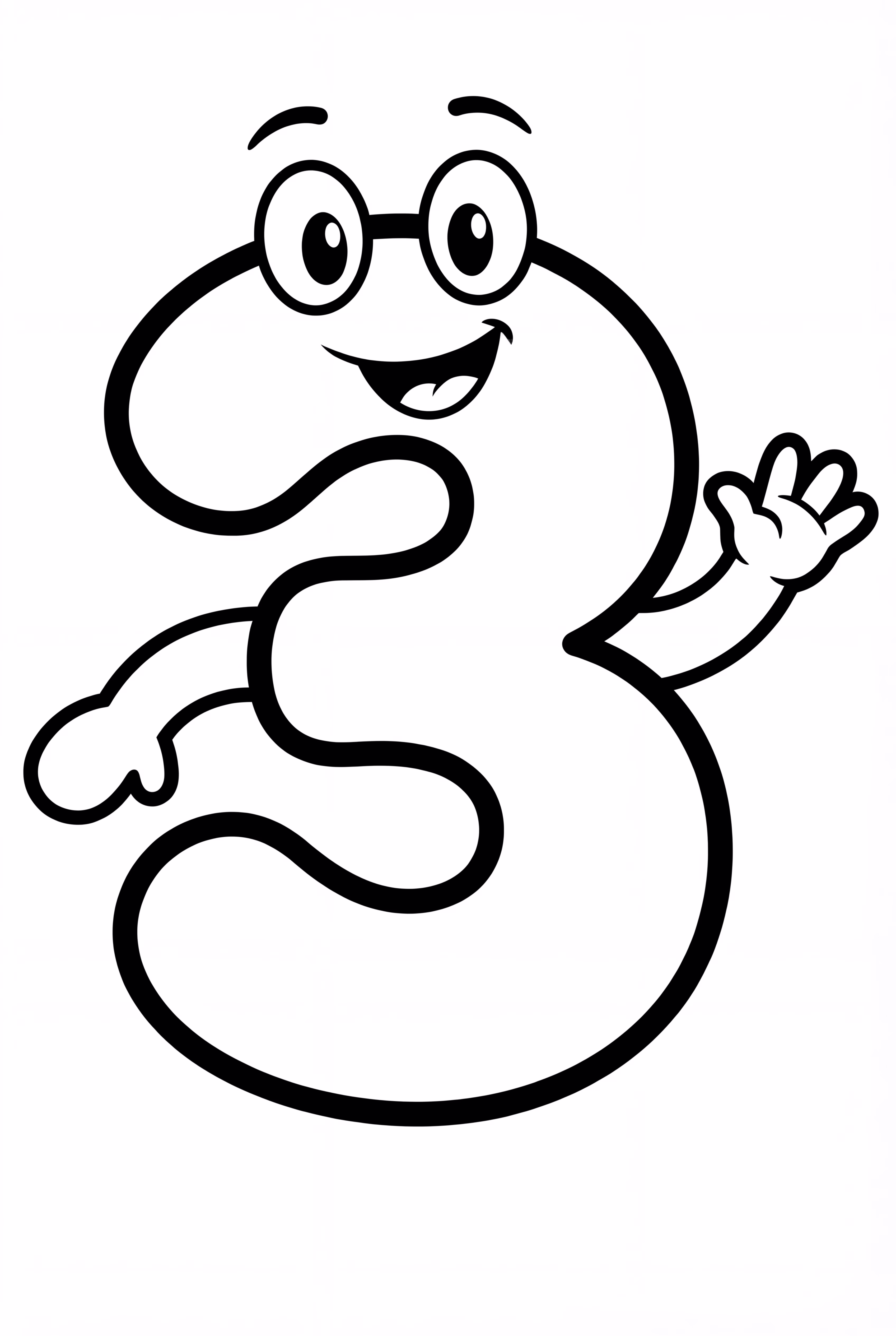 Funny Number Three Waving