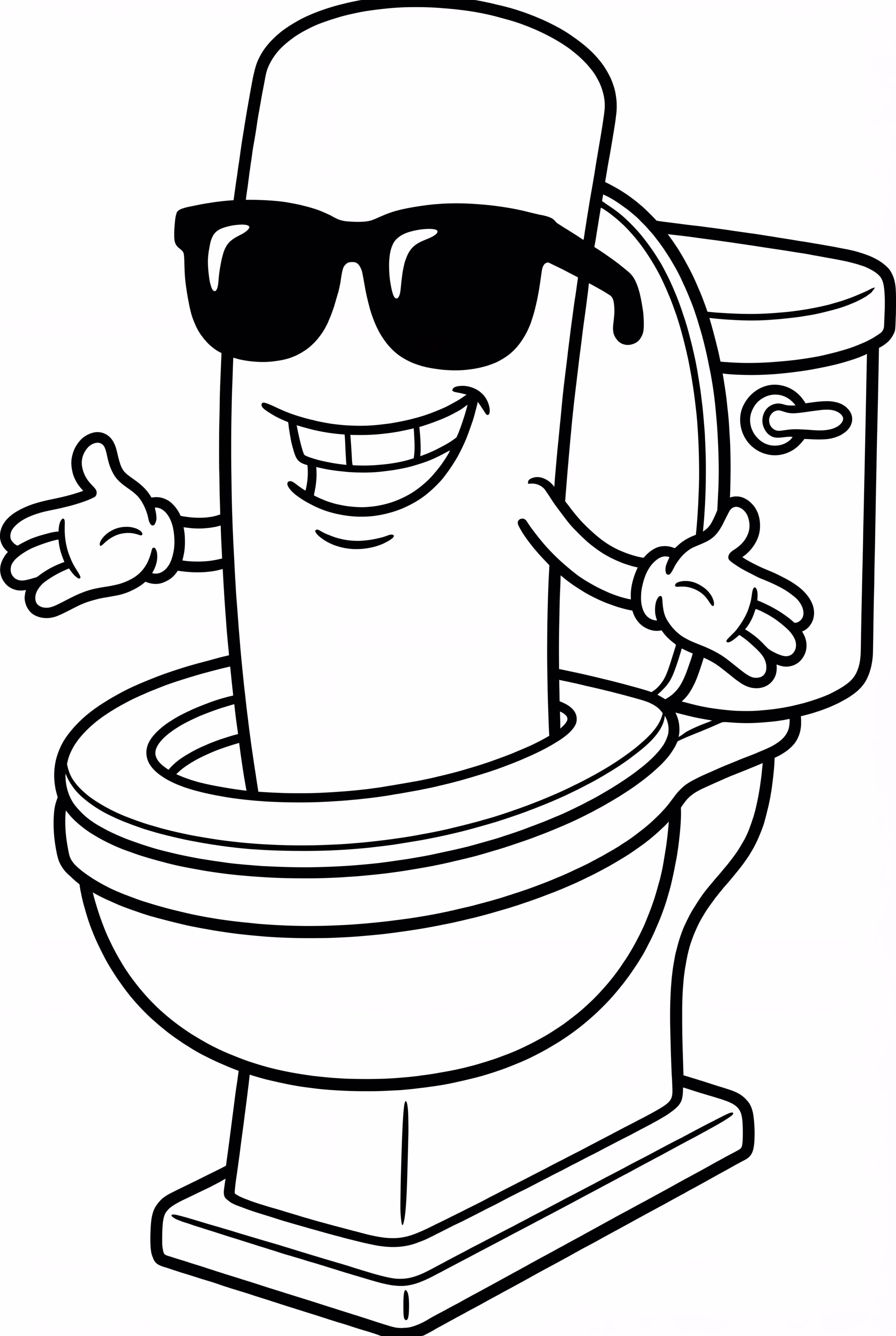 戴墨镜的搞笑Skibidi马桶