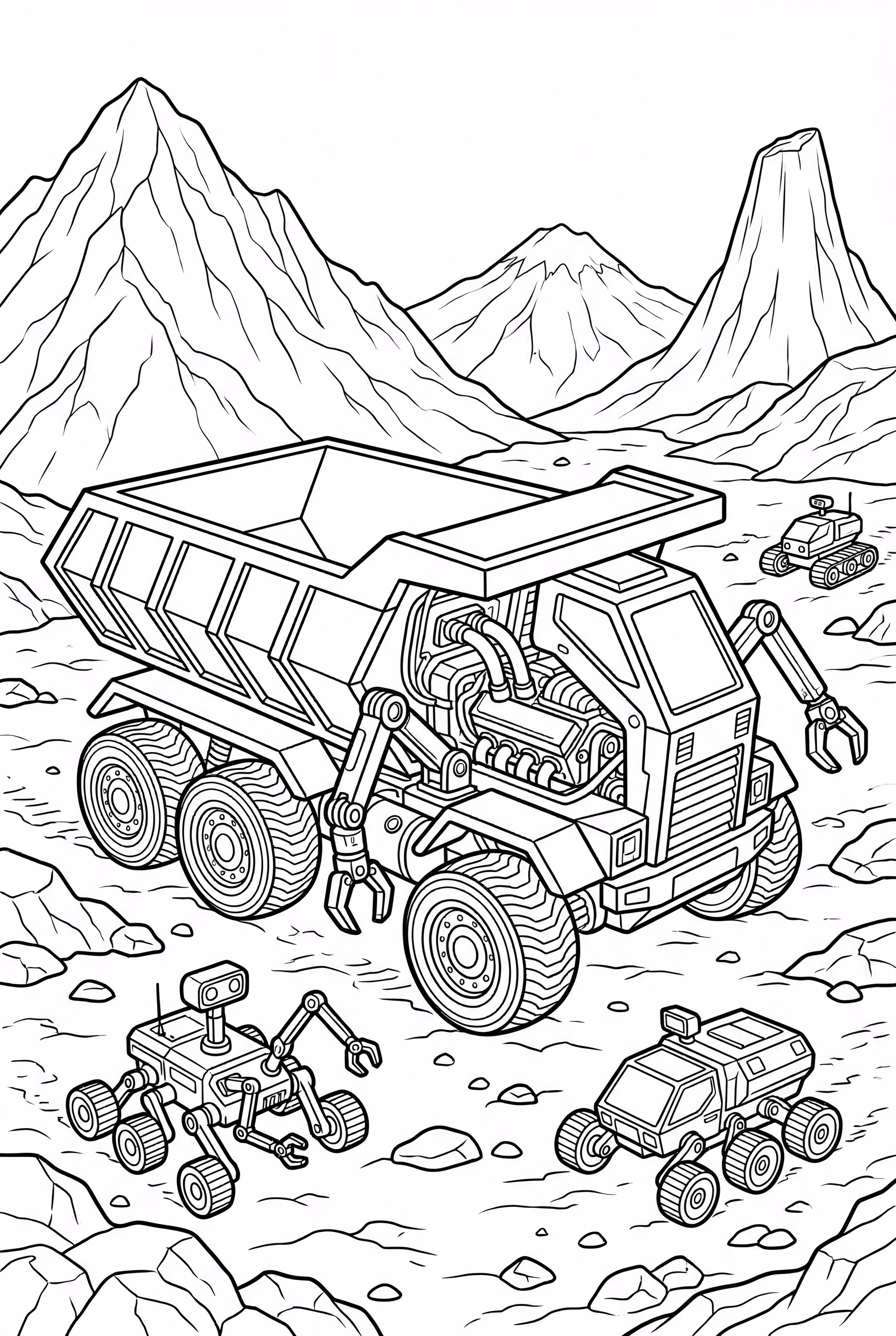 Futuristic Sci-Fi Dump Truck On Mars
