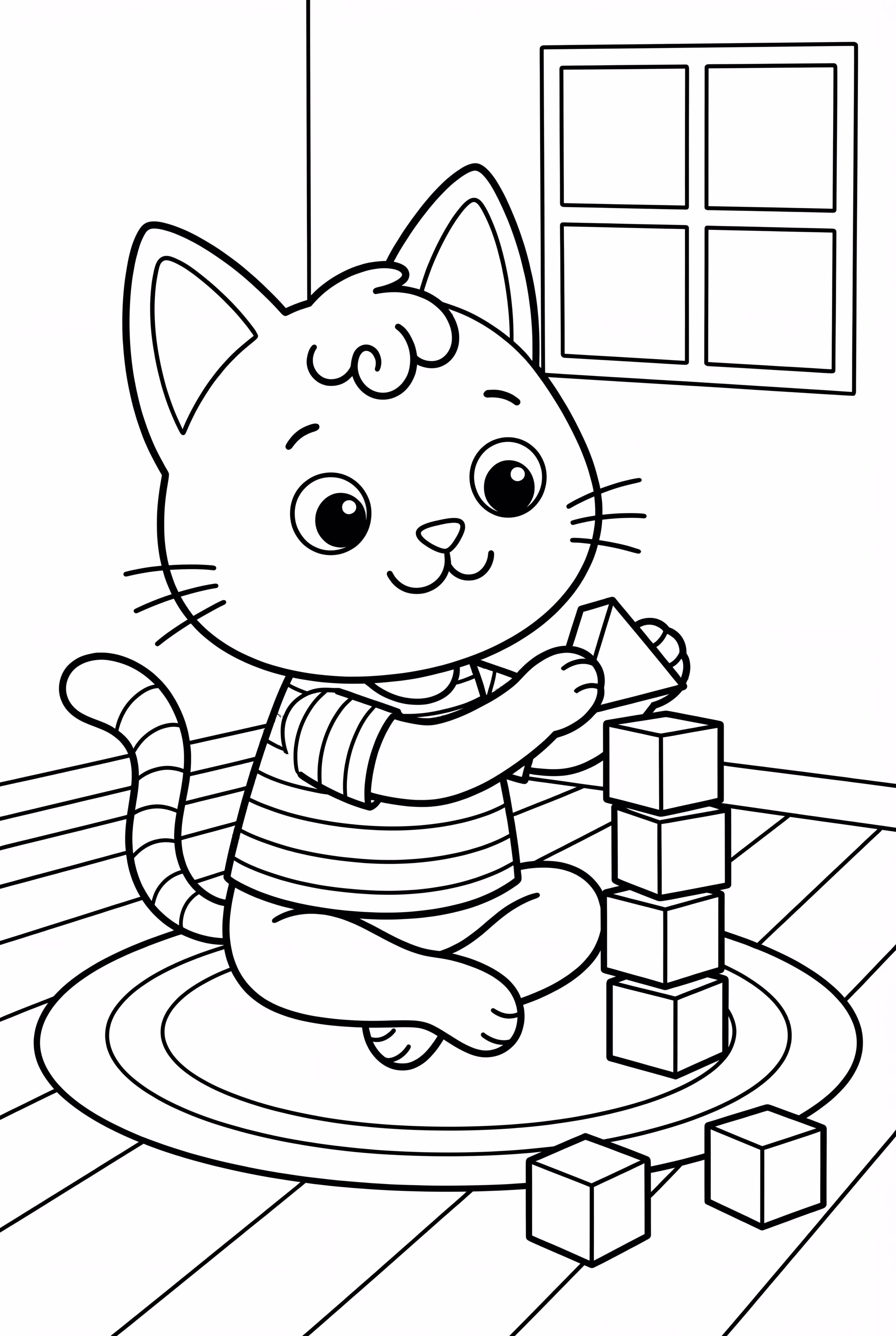 Gabby Cat Construindo com Blocos