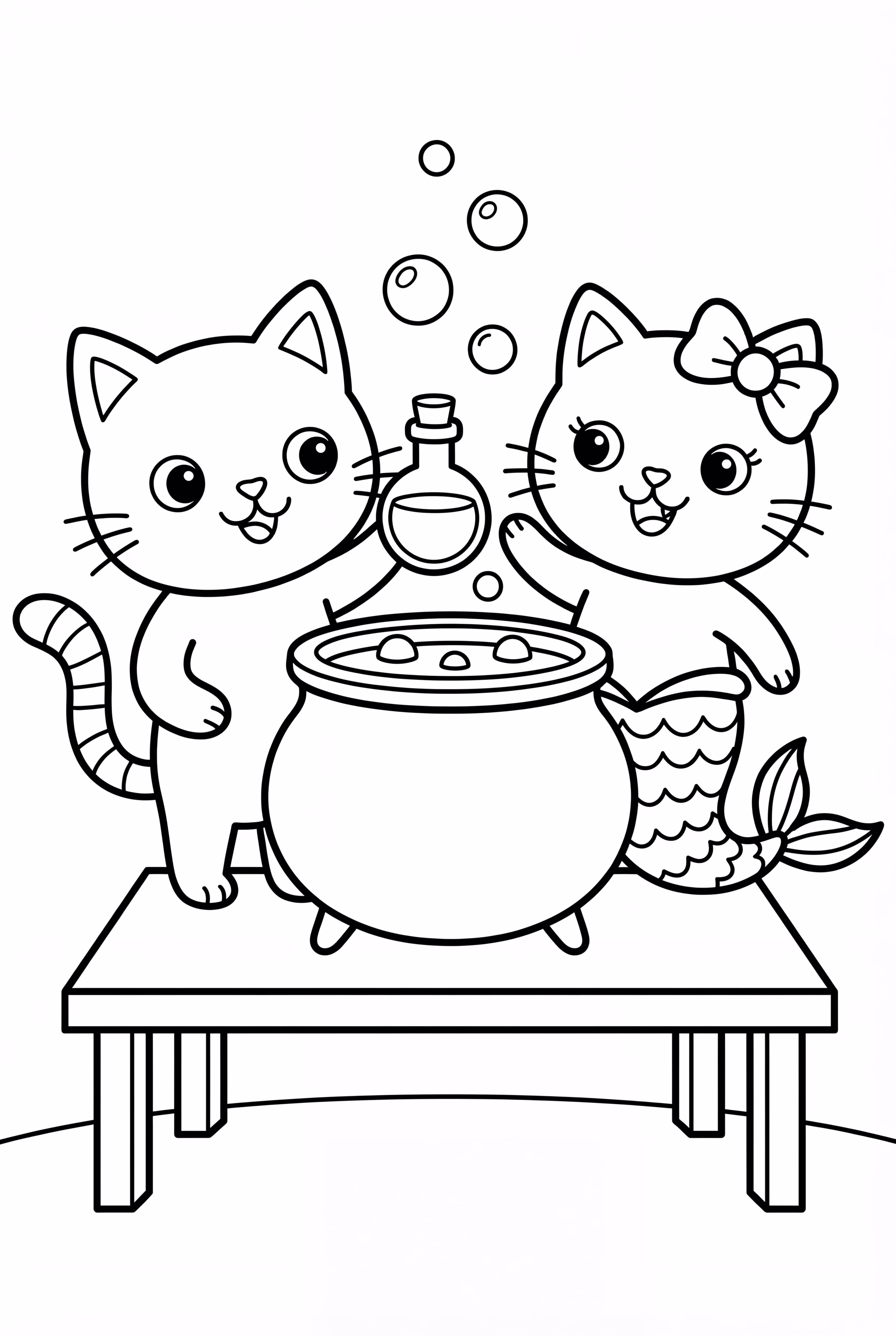 Gabby Cat Having A Potion With Mercat