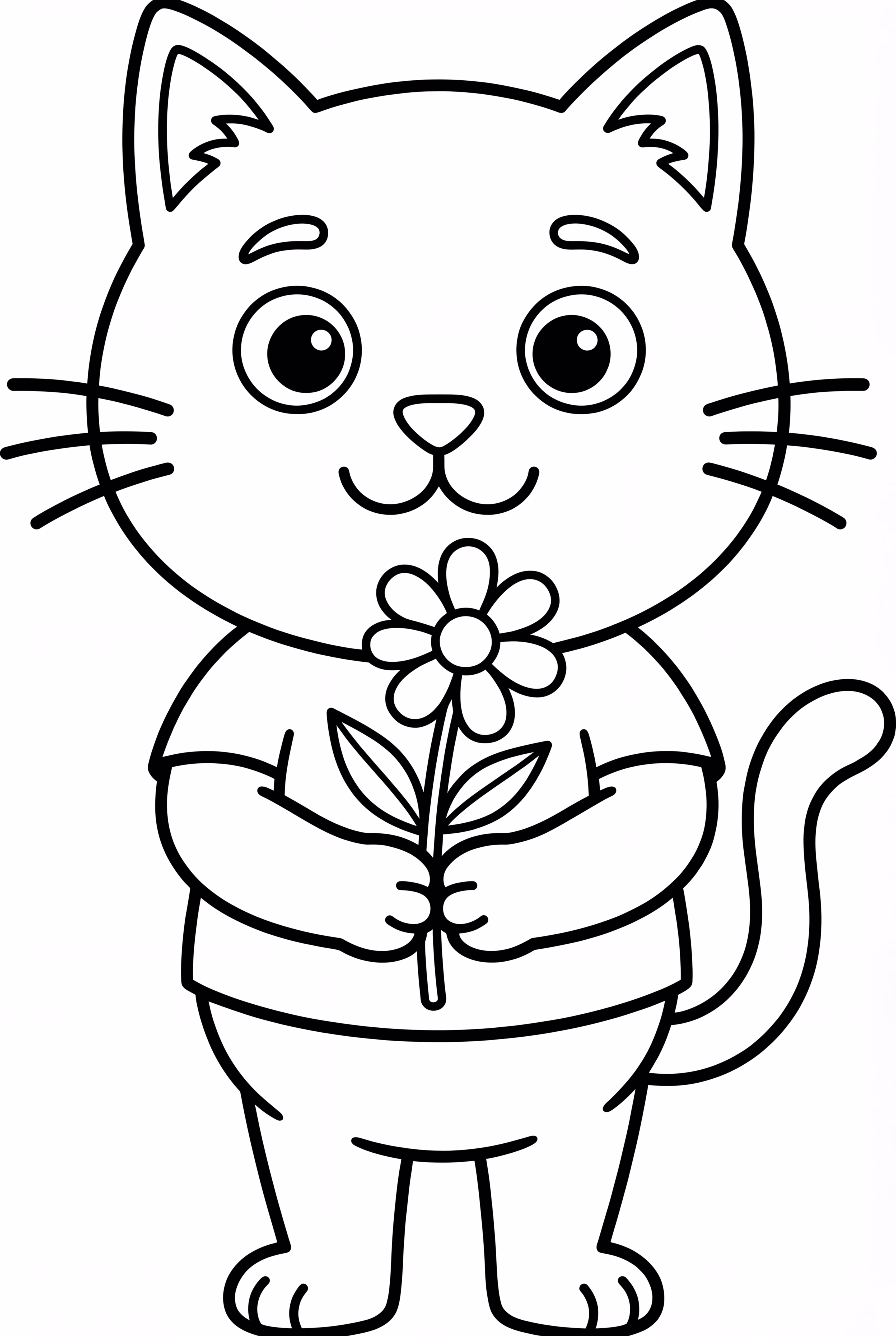 Gabby Cat Holding One Flower