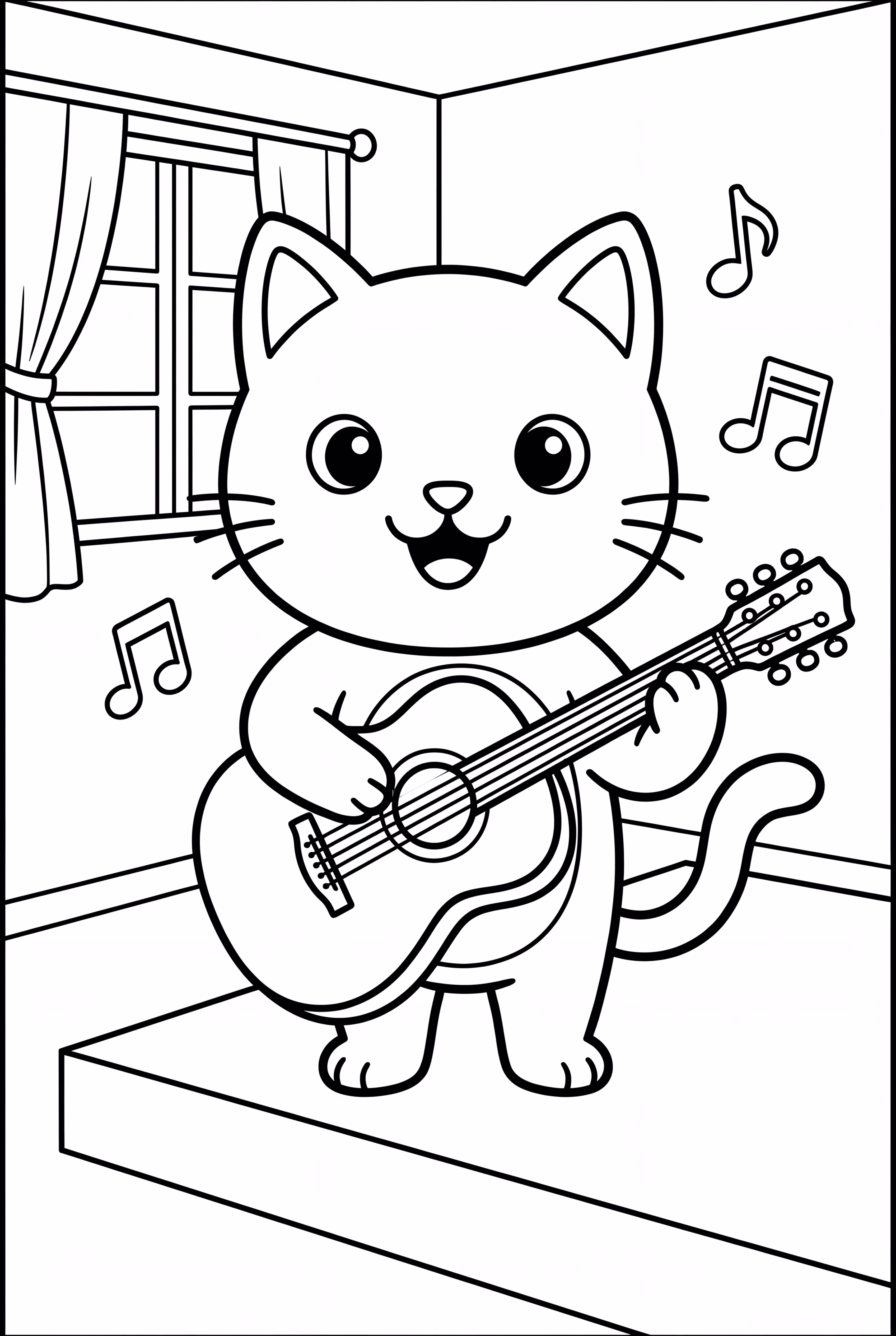 Gabby Cat Playing Guitar And Singing