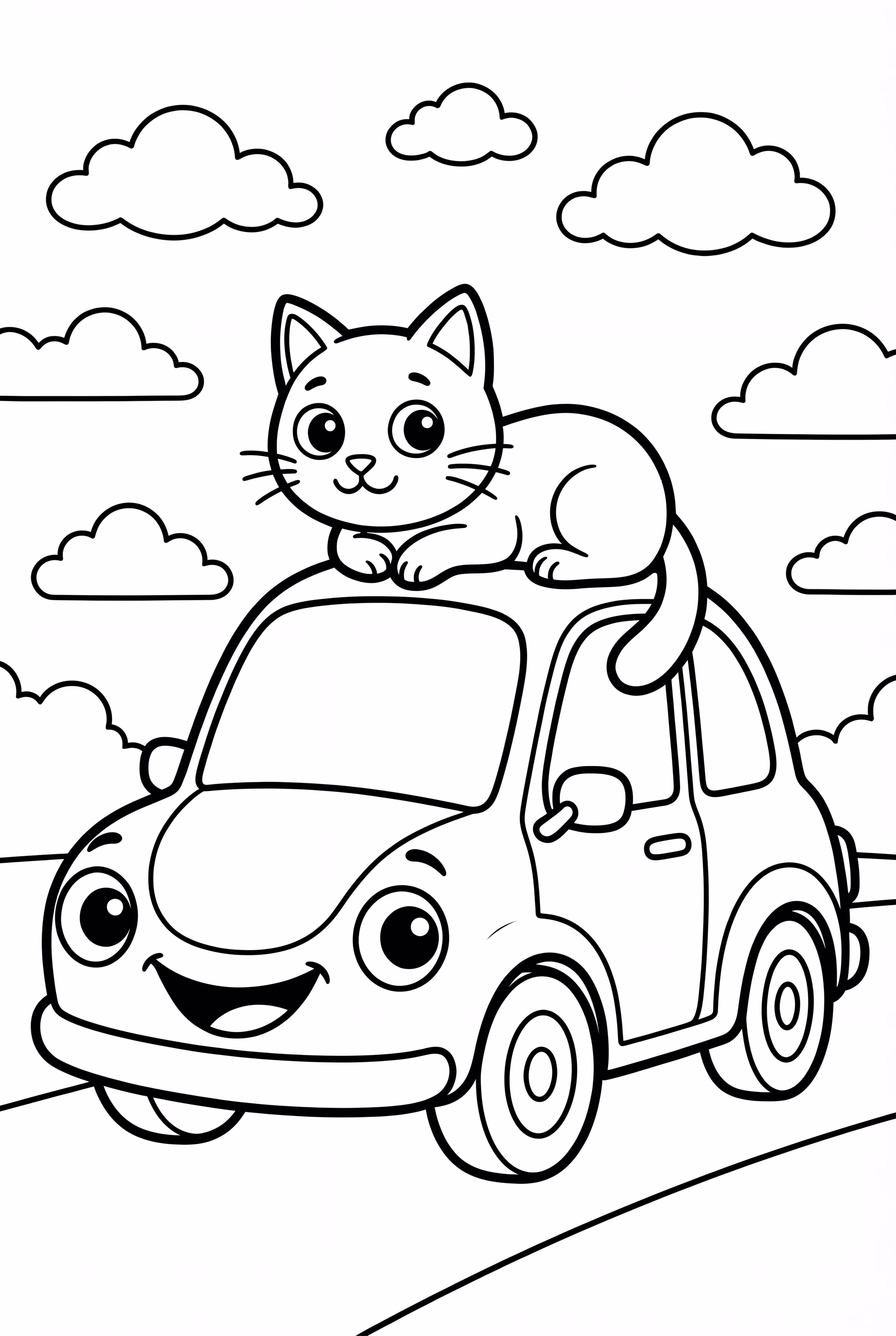 Gabby Gato Montando en Carlita el Coche