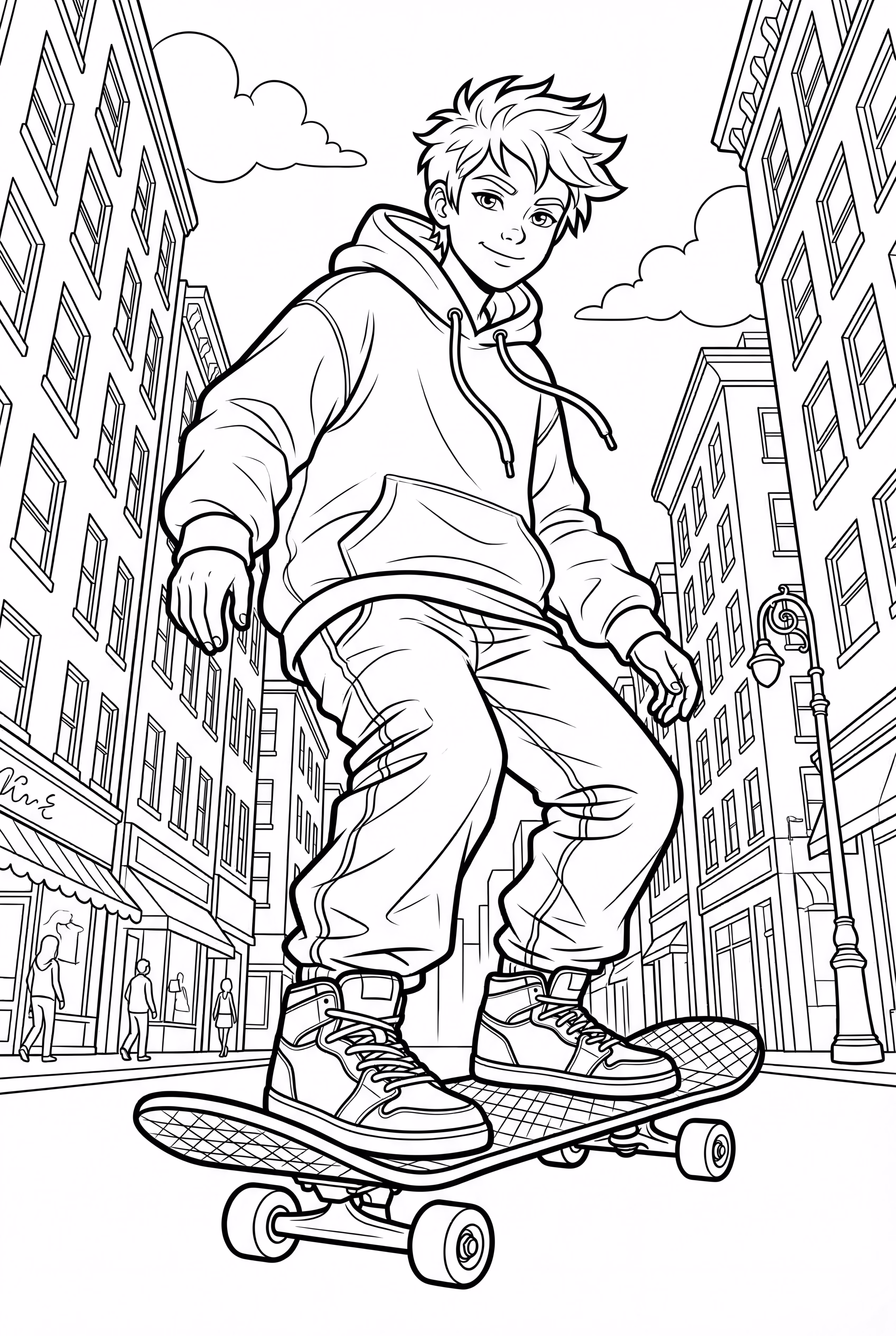 Gacha Life Tomboy Skateboarding Downtown