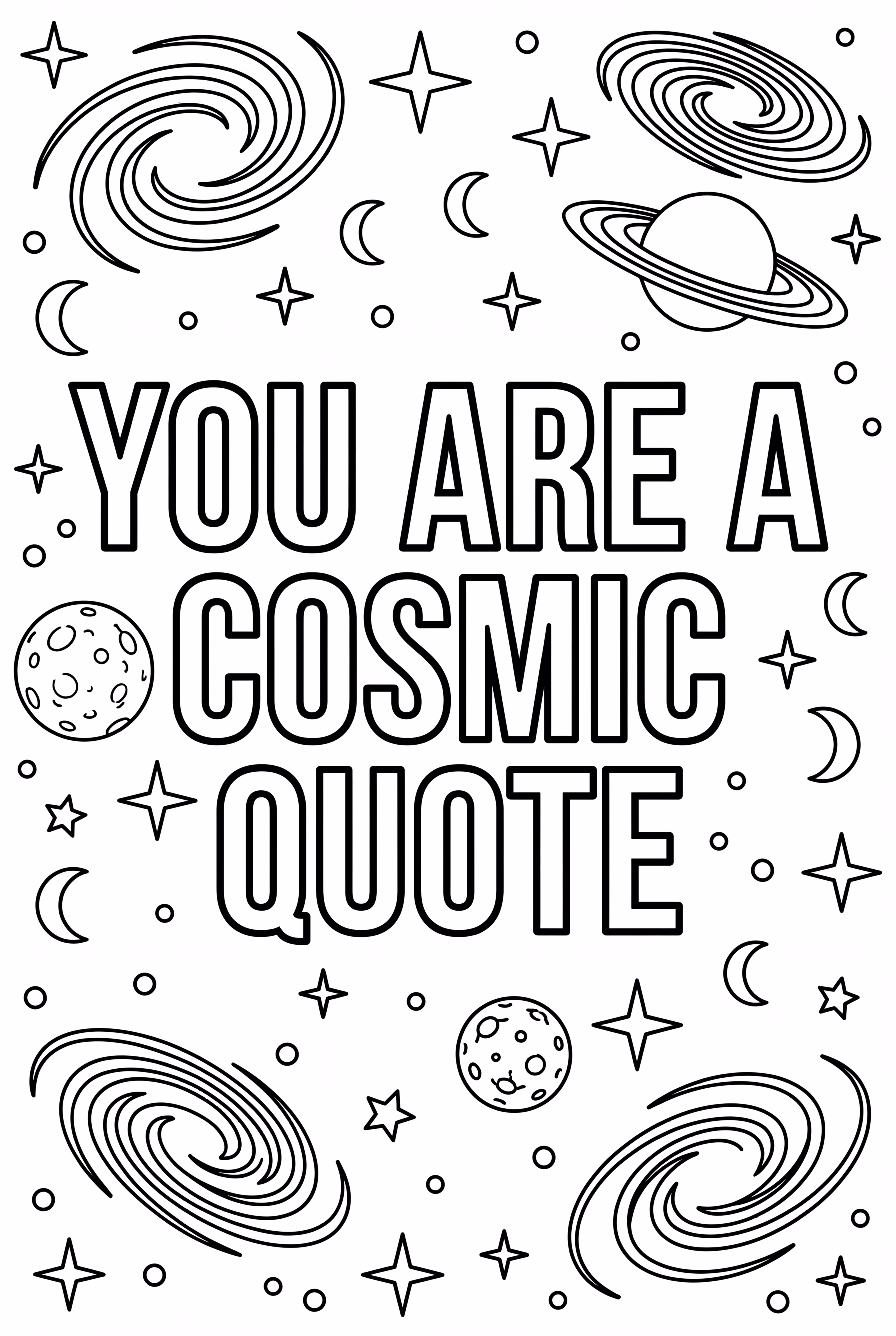 Galáxia e Nebulosas Rodeando uma Citação Cósmica