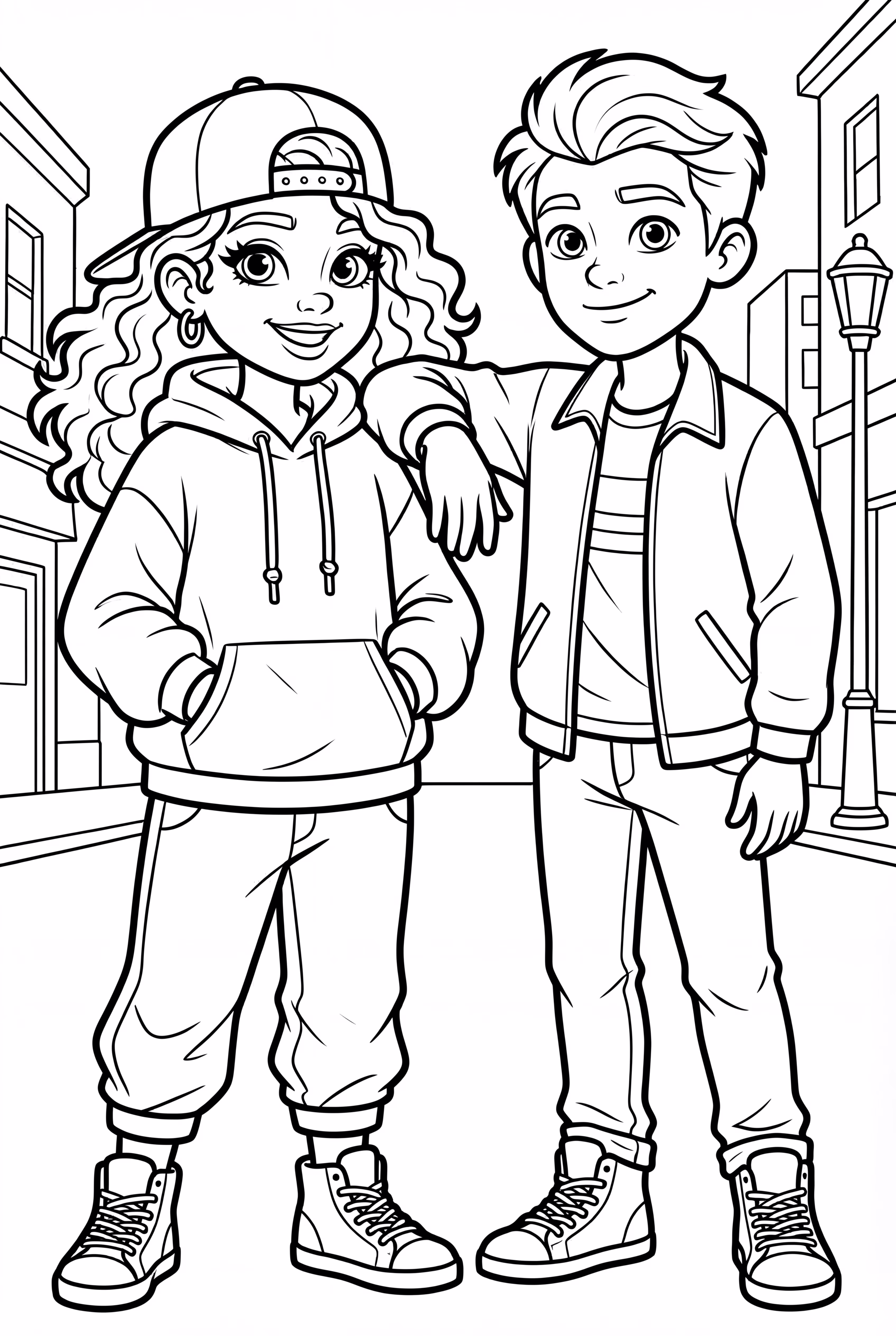 Gangsta Black Girl with Friends in the City