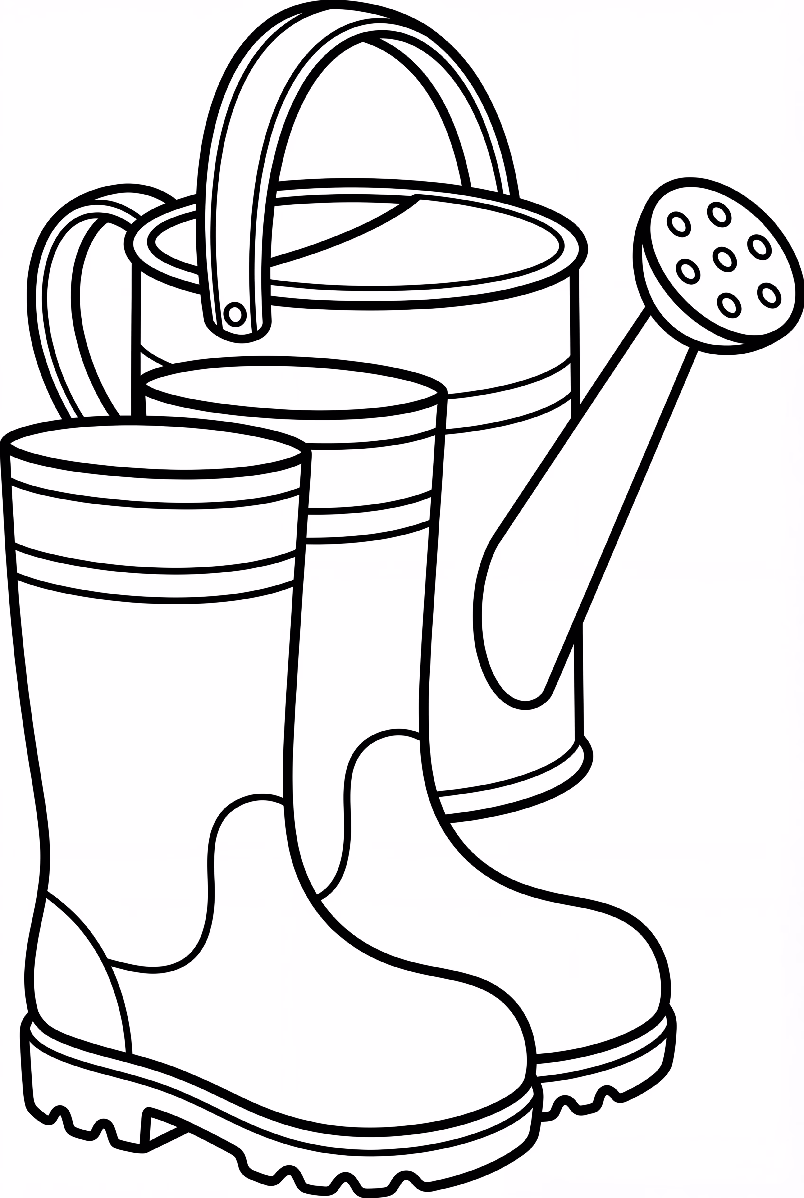 Garden Boots And A Watering Can