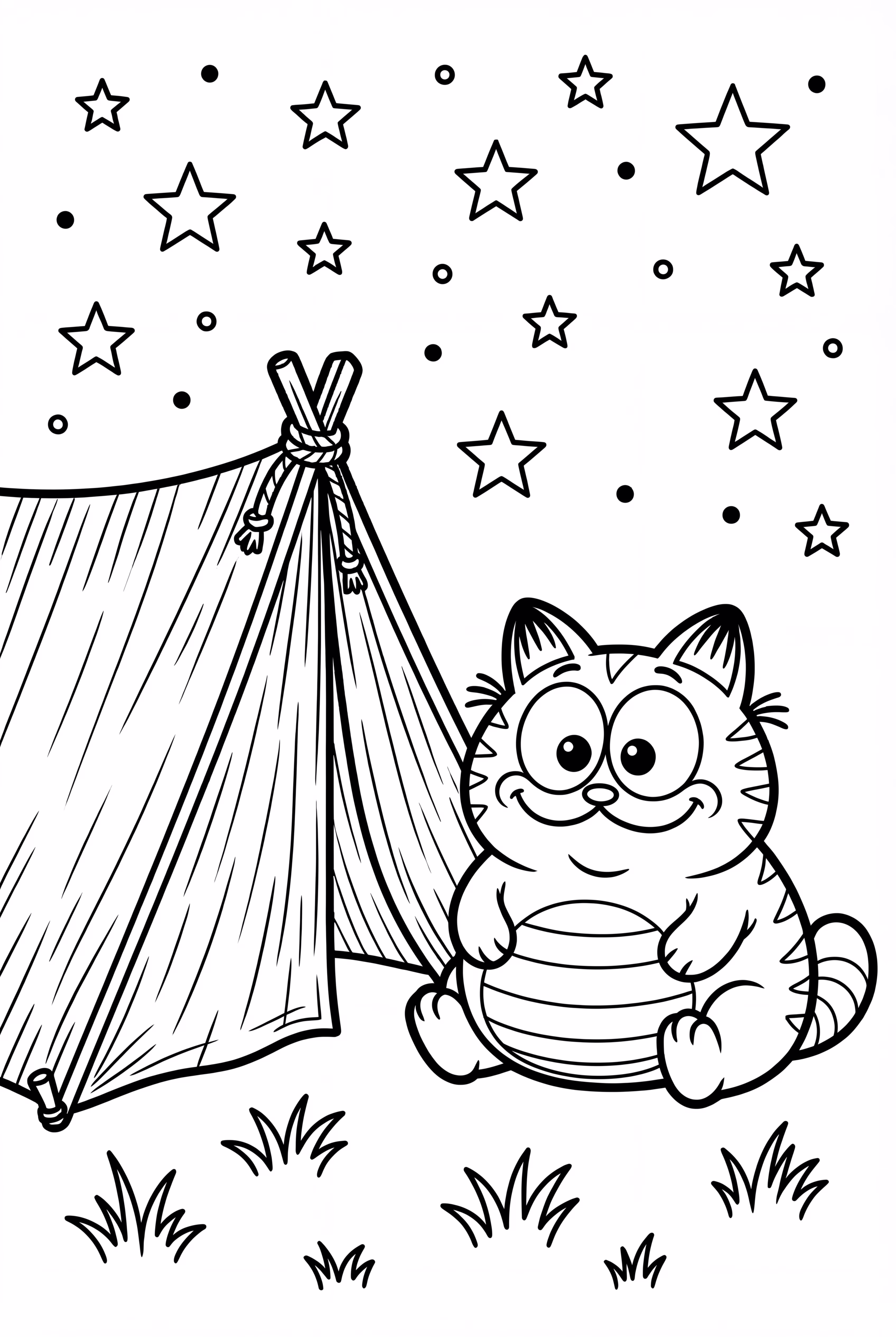 Garfield Camping Under Stars