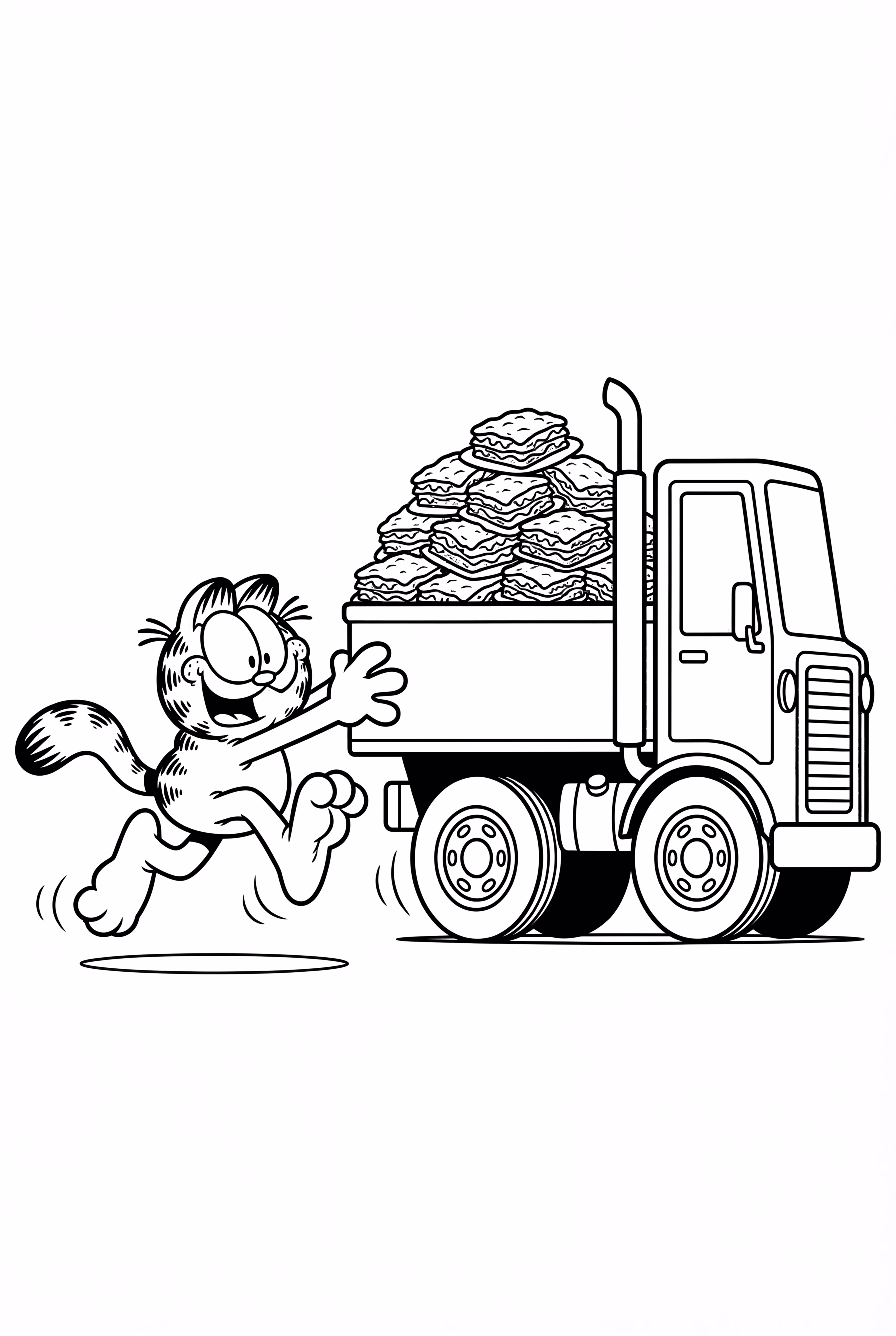 Garfield Chasing Lasagna Truck