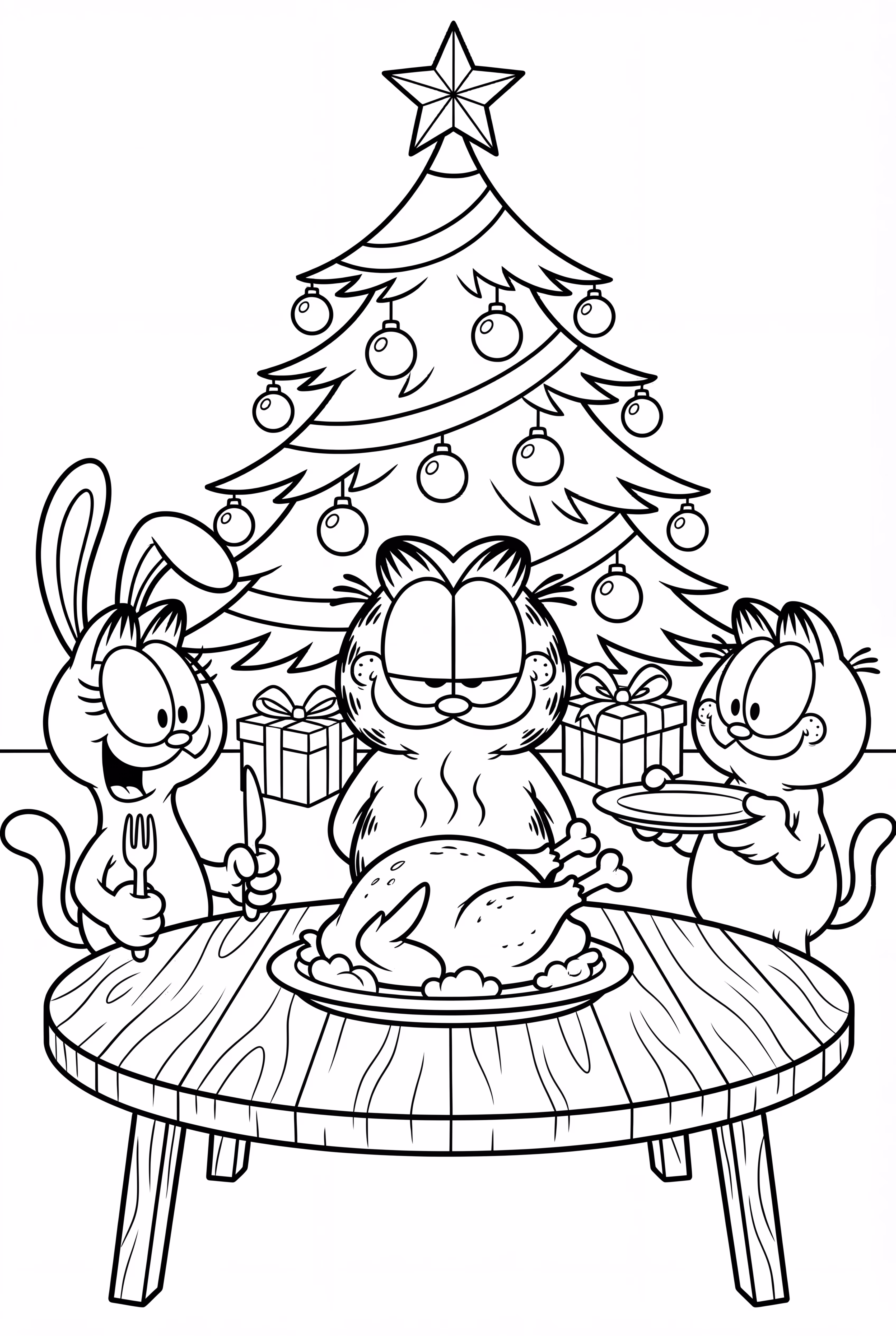 Garfield Christmas Feast Scene