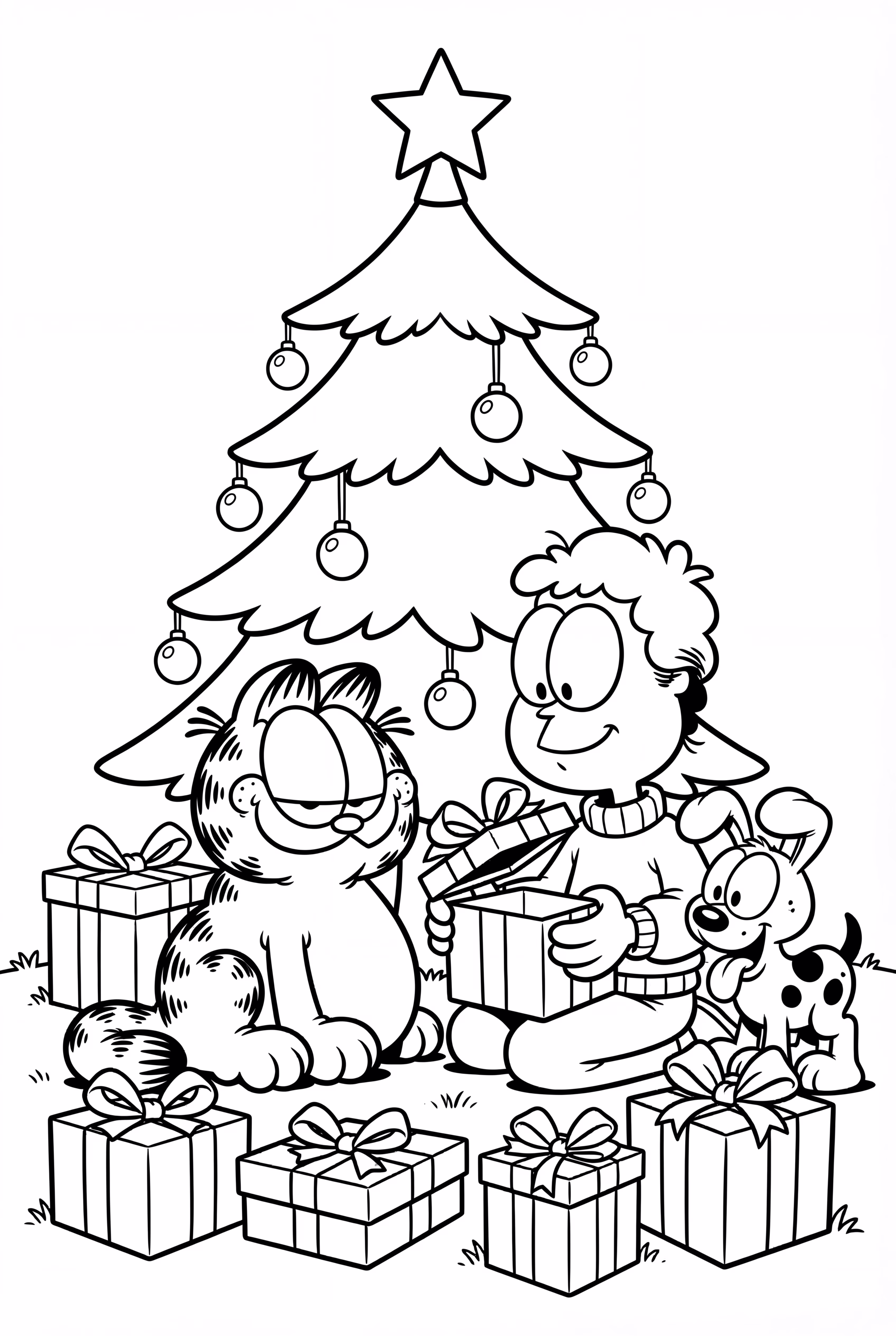 Garfield Christmas Gift Unwrapping