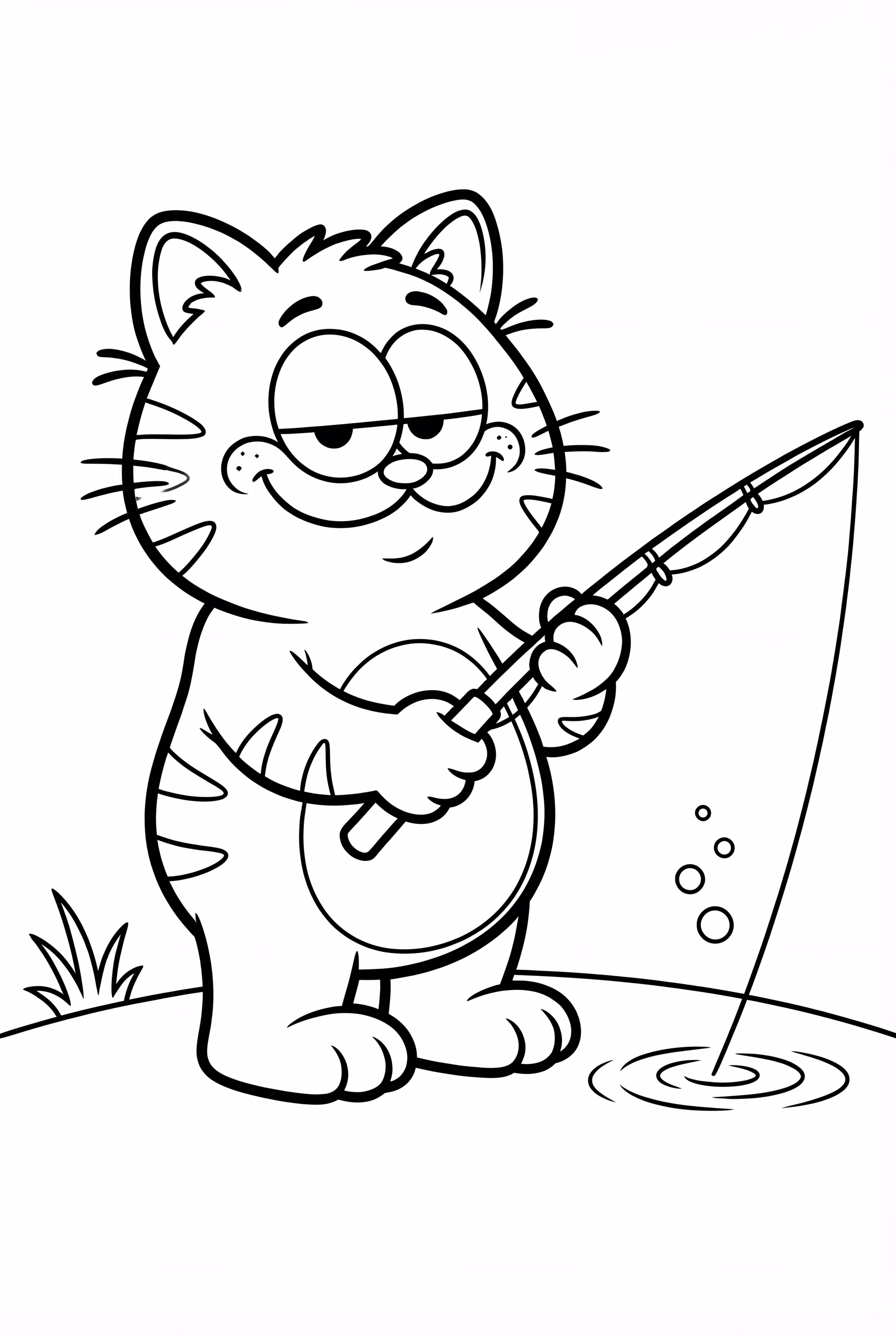 Garfield Fishing by the Pond