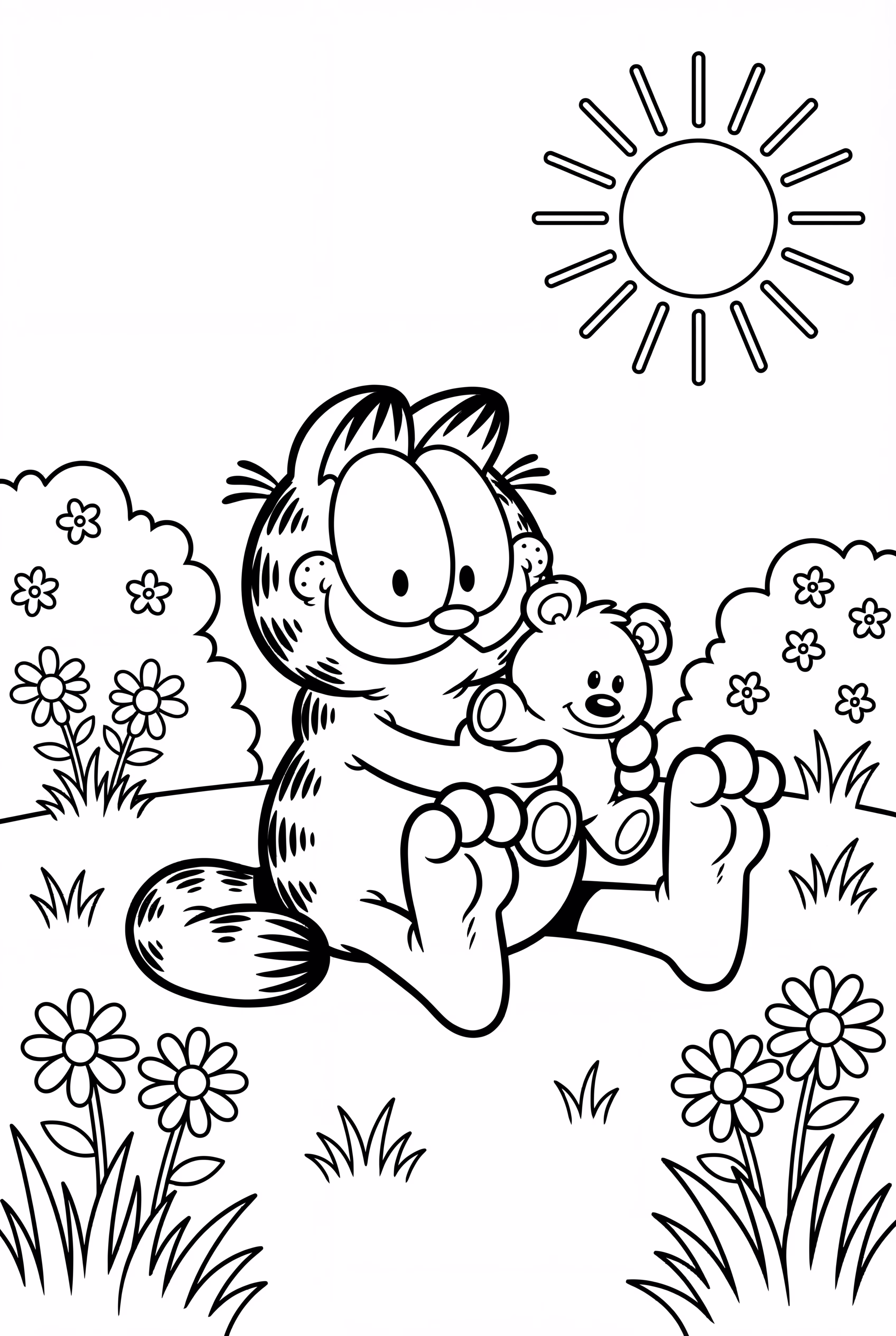 Garfield in the Garden with Pooky