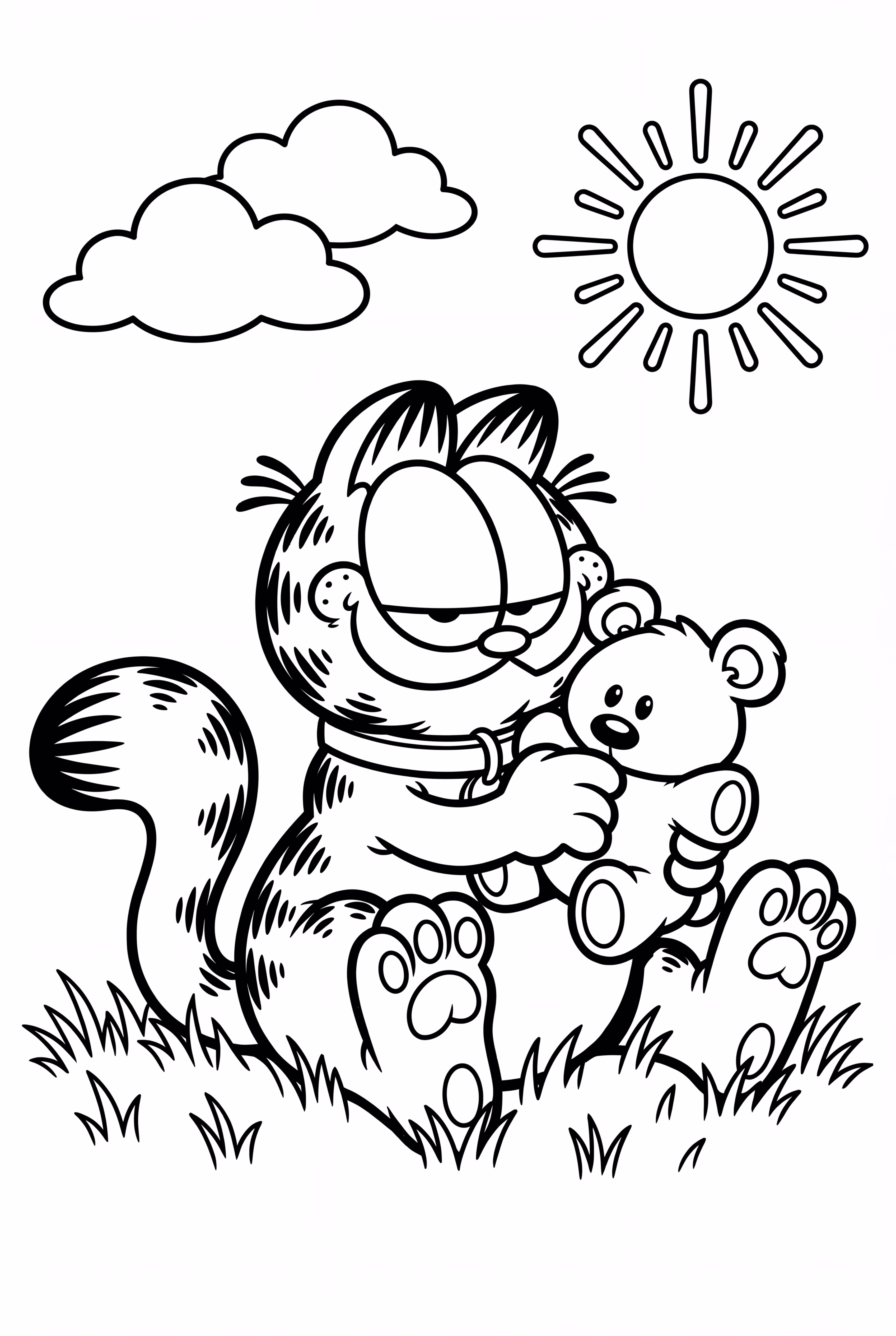 Garfield Playing with Pooky Bear