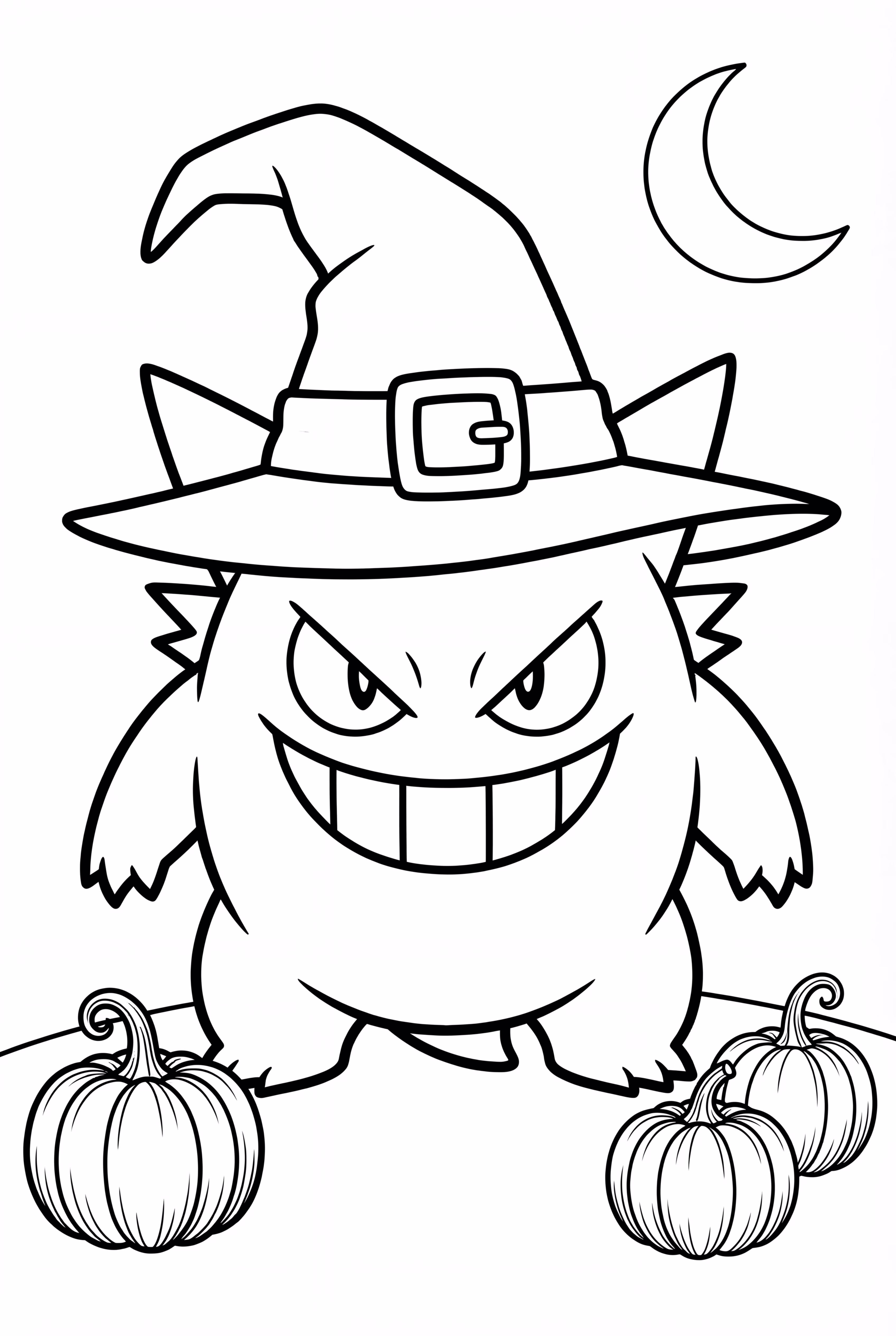 Gengar con un sombrero de bruja