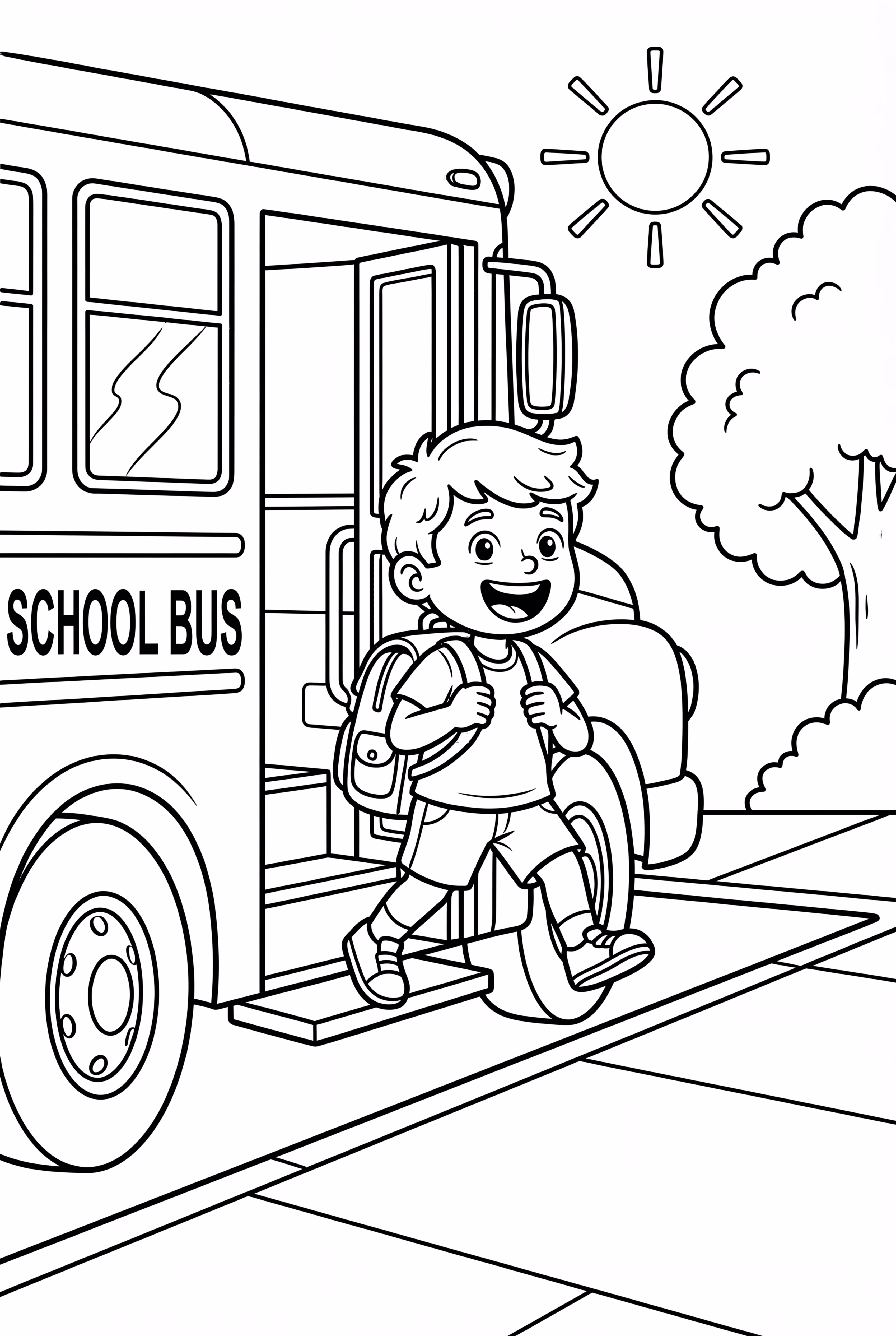 Getting Off The Bus On The First Day Of School