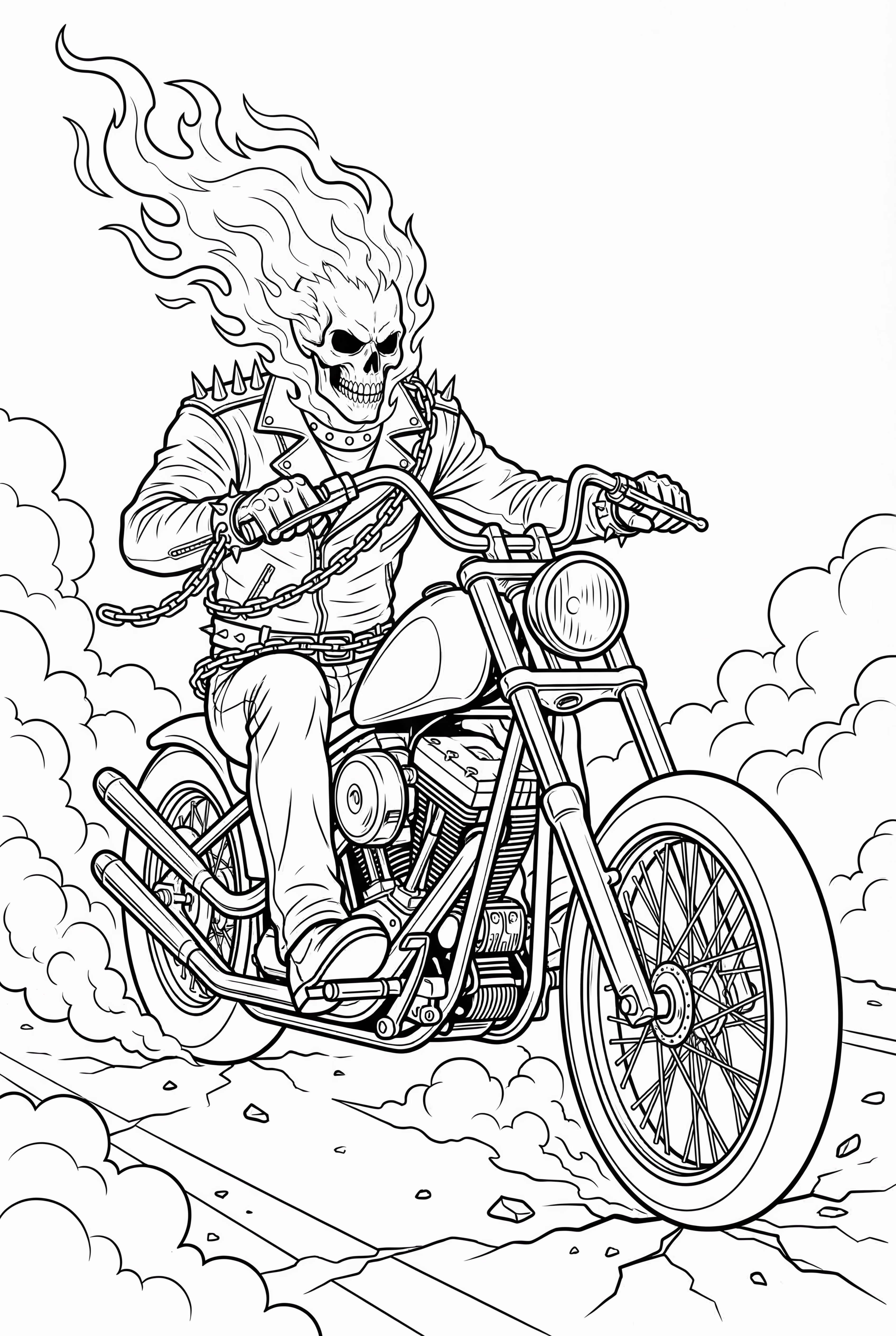 Ghost Rider en una motocicleta en llamas -2