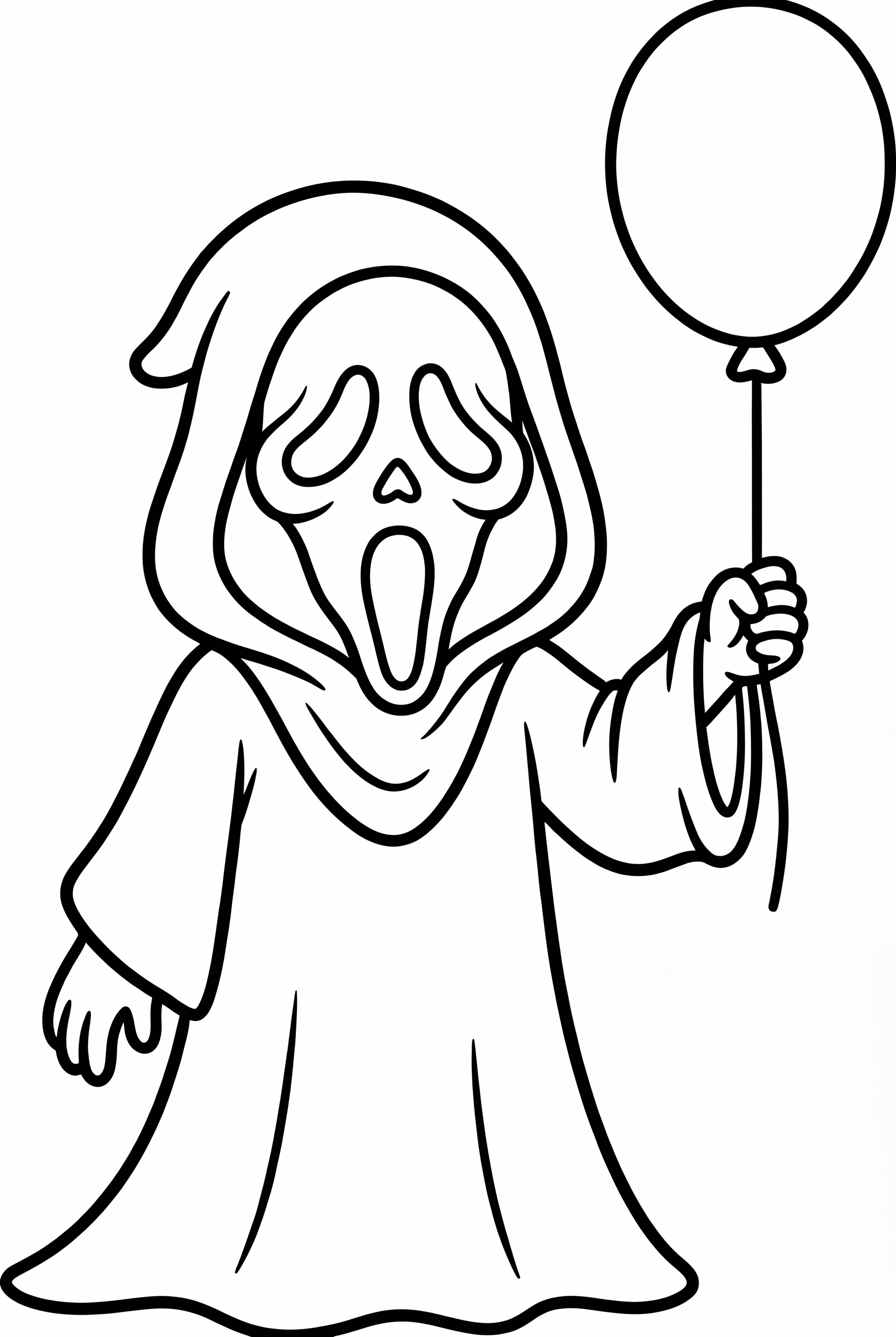 鬼面具和一个飘着的气球