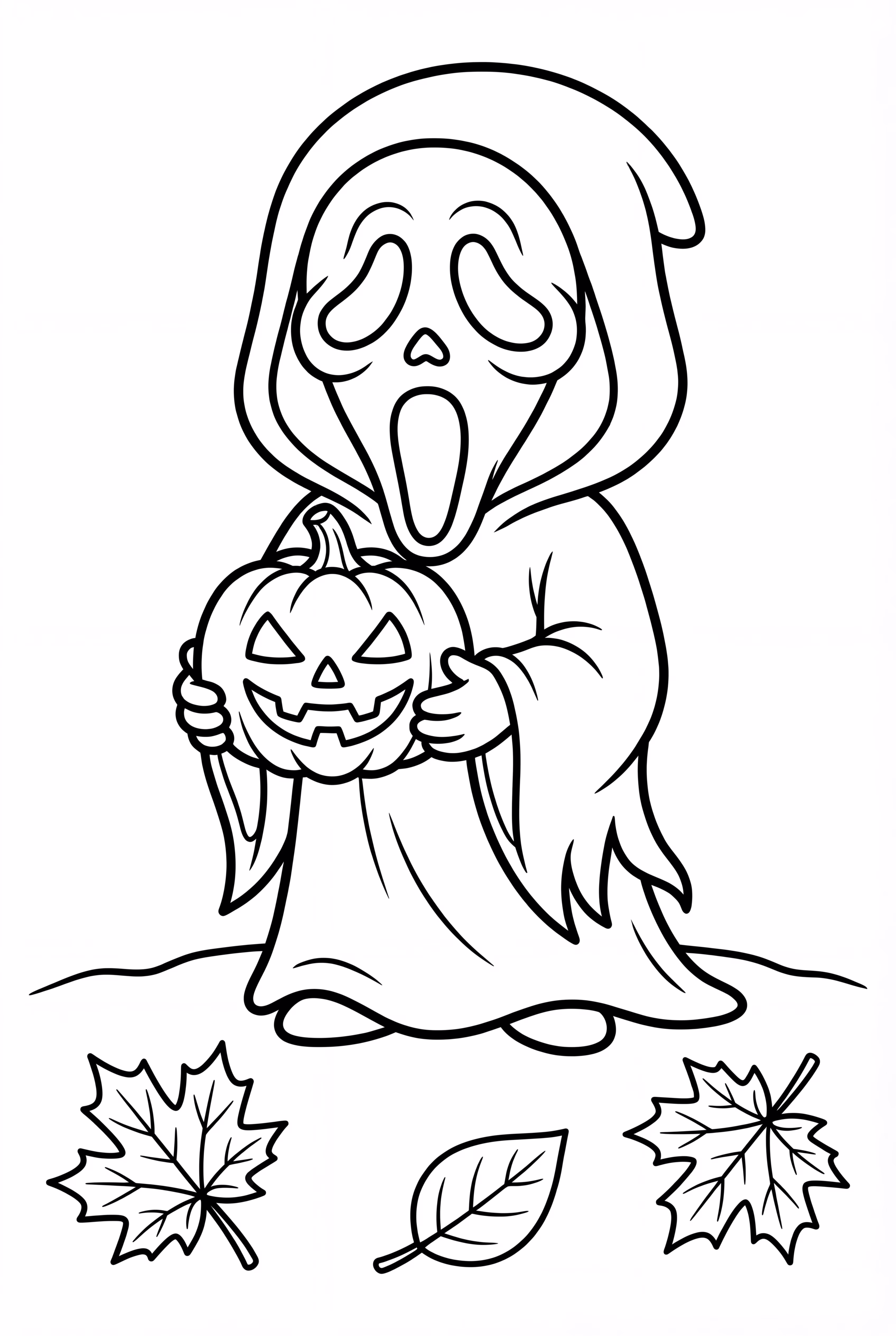 Ghostface Carving A Jack-o'-lantern