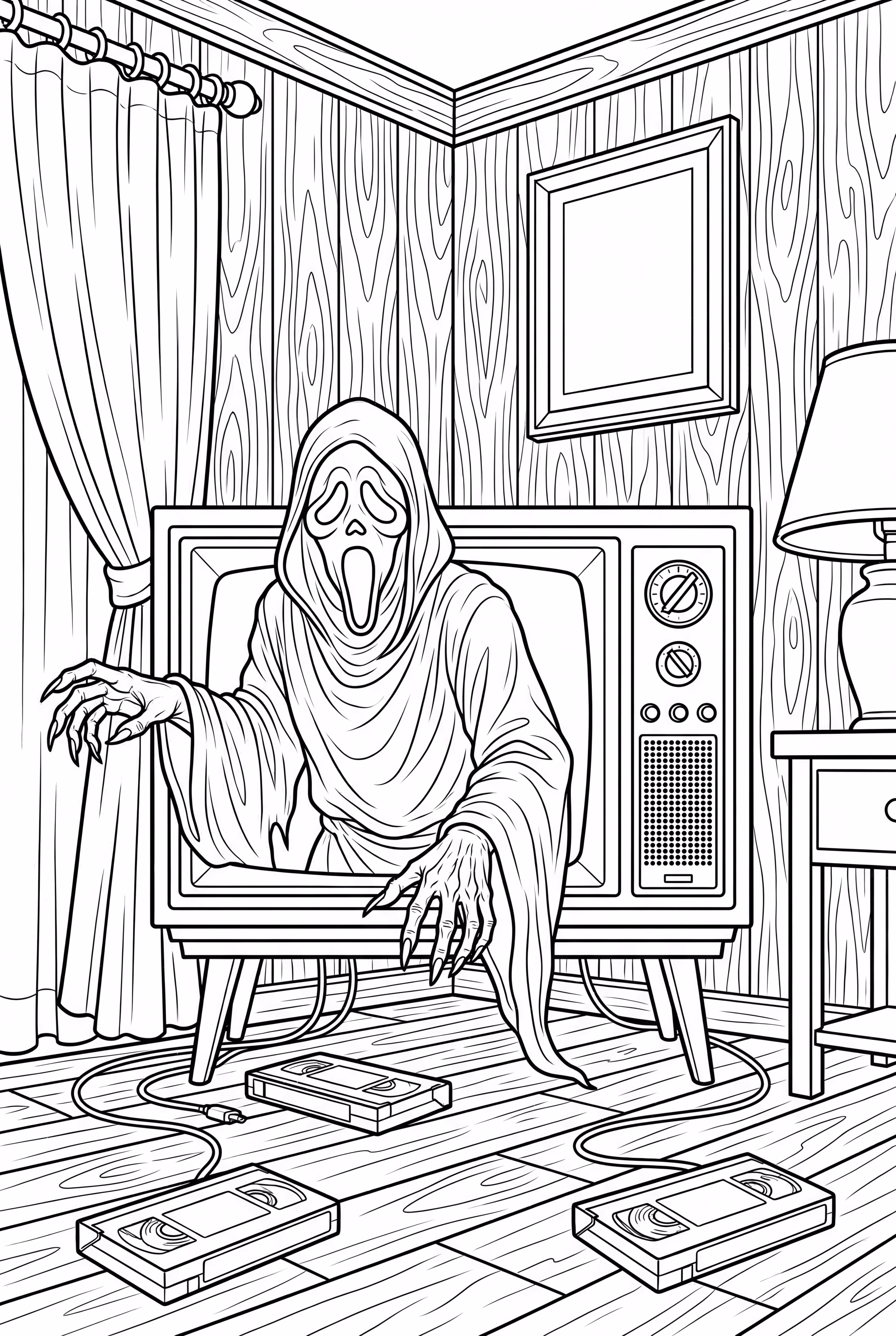 Ghostface Emerging From A Television Screen