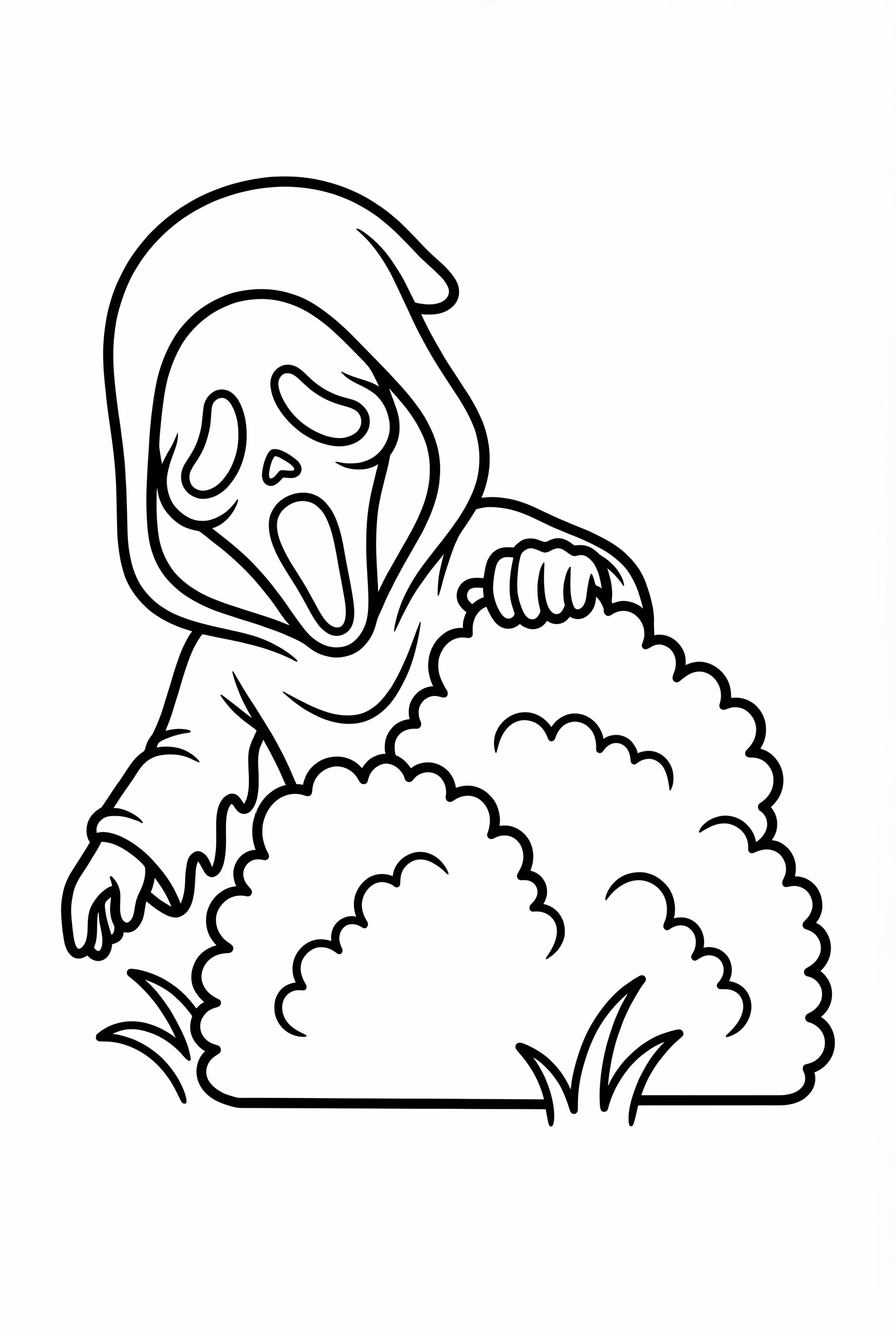 Ghostface Hiding Behind A Bush