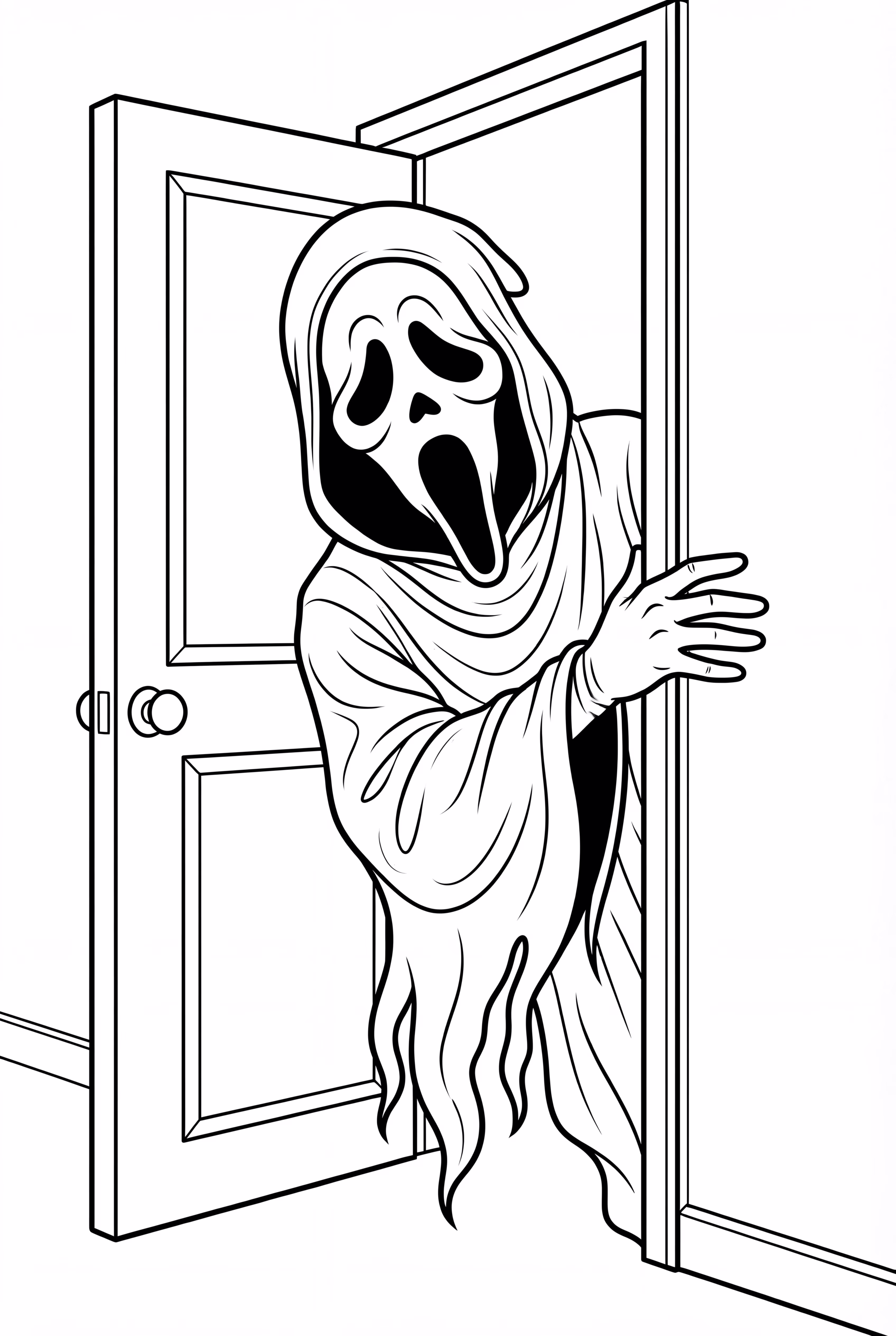 Ghostface Escondido Atrás de uma Porta