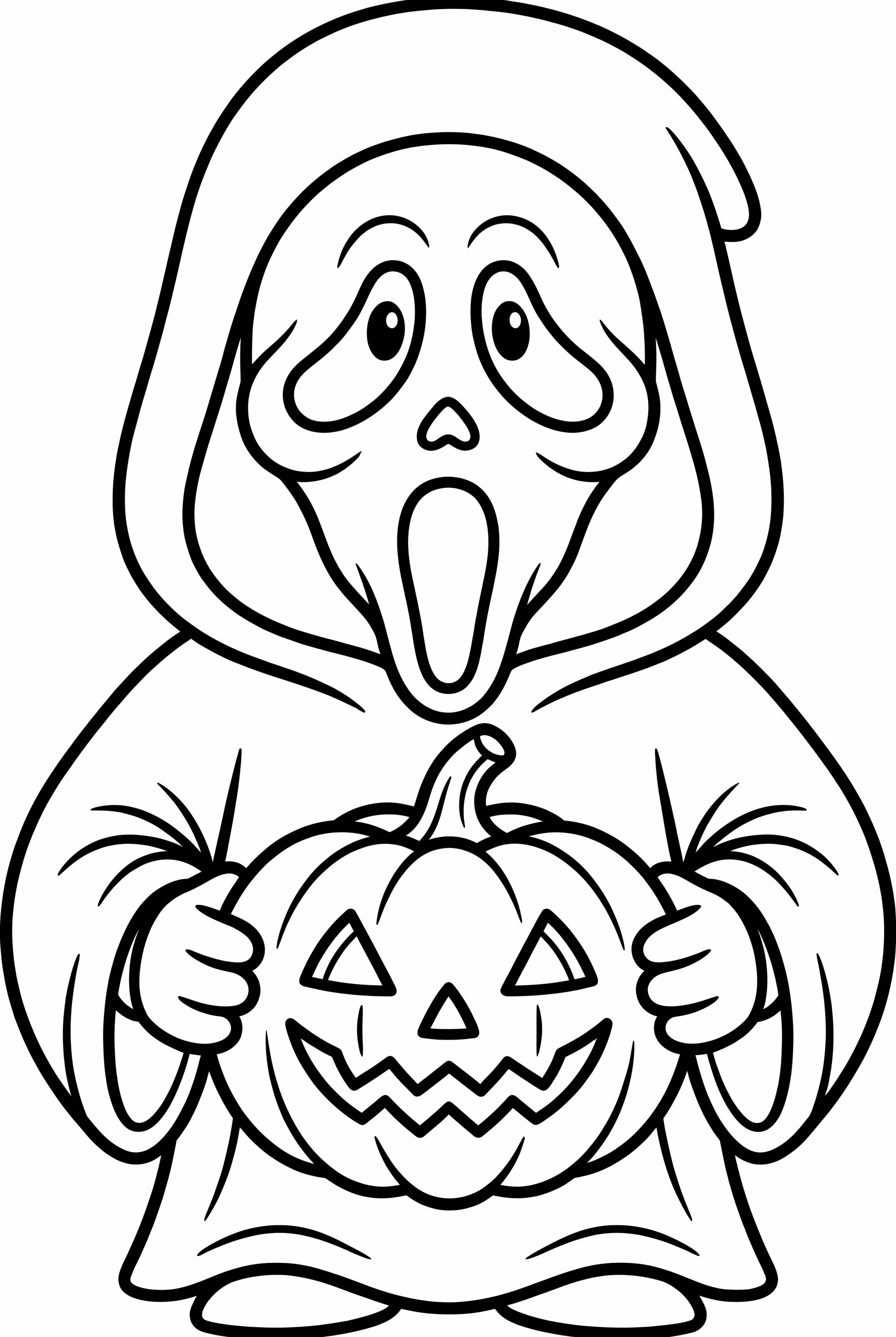 Ghostface Holding A Big Pumpkin