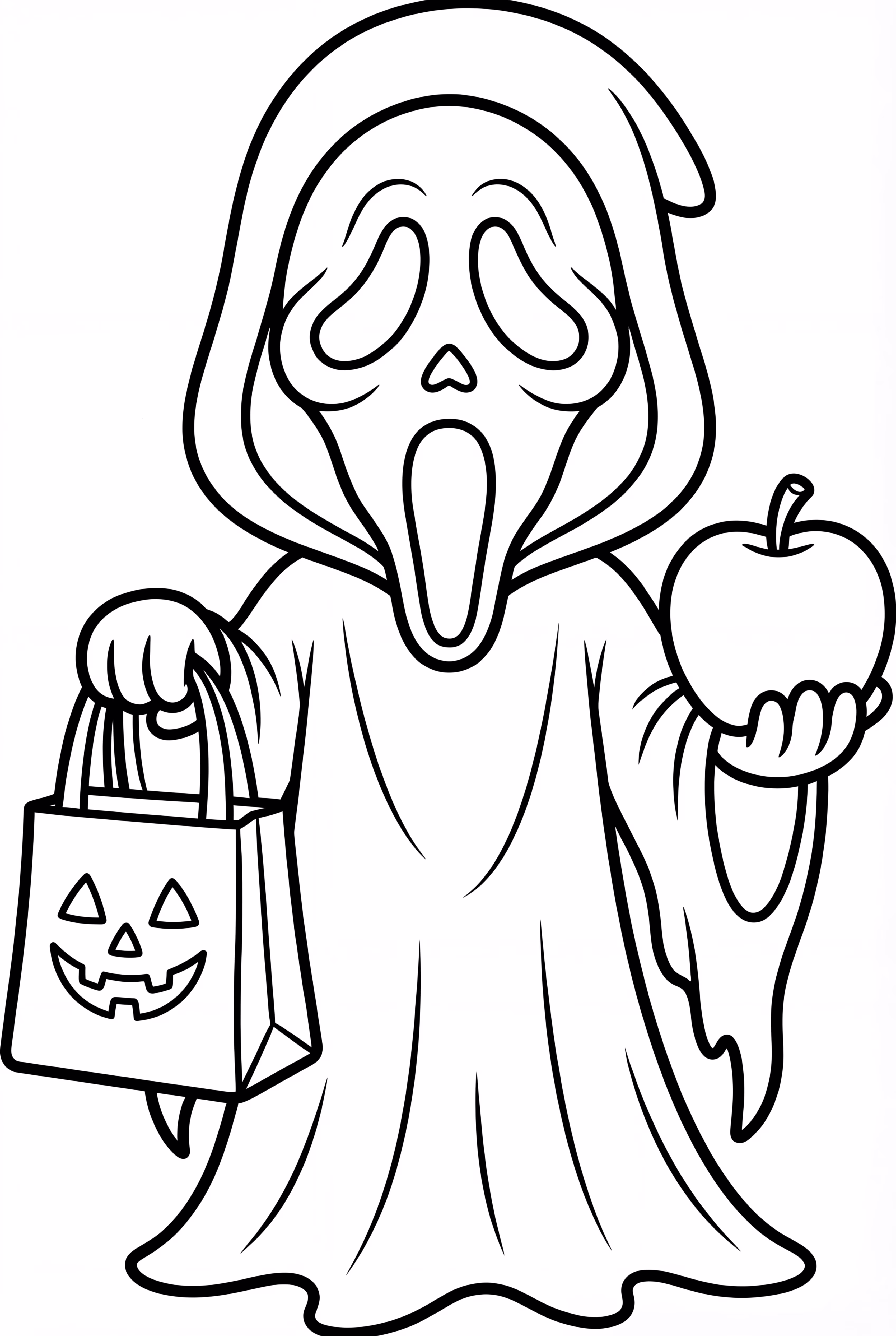 鬼面持万圣节糖果袋