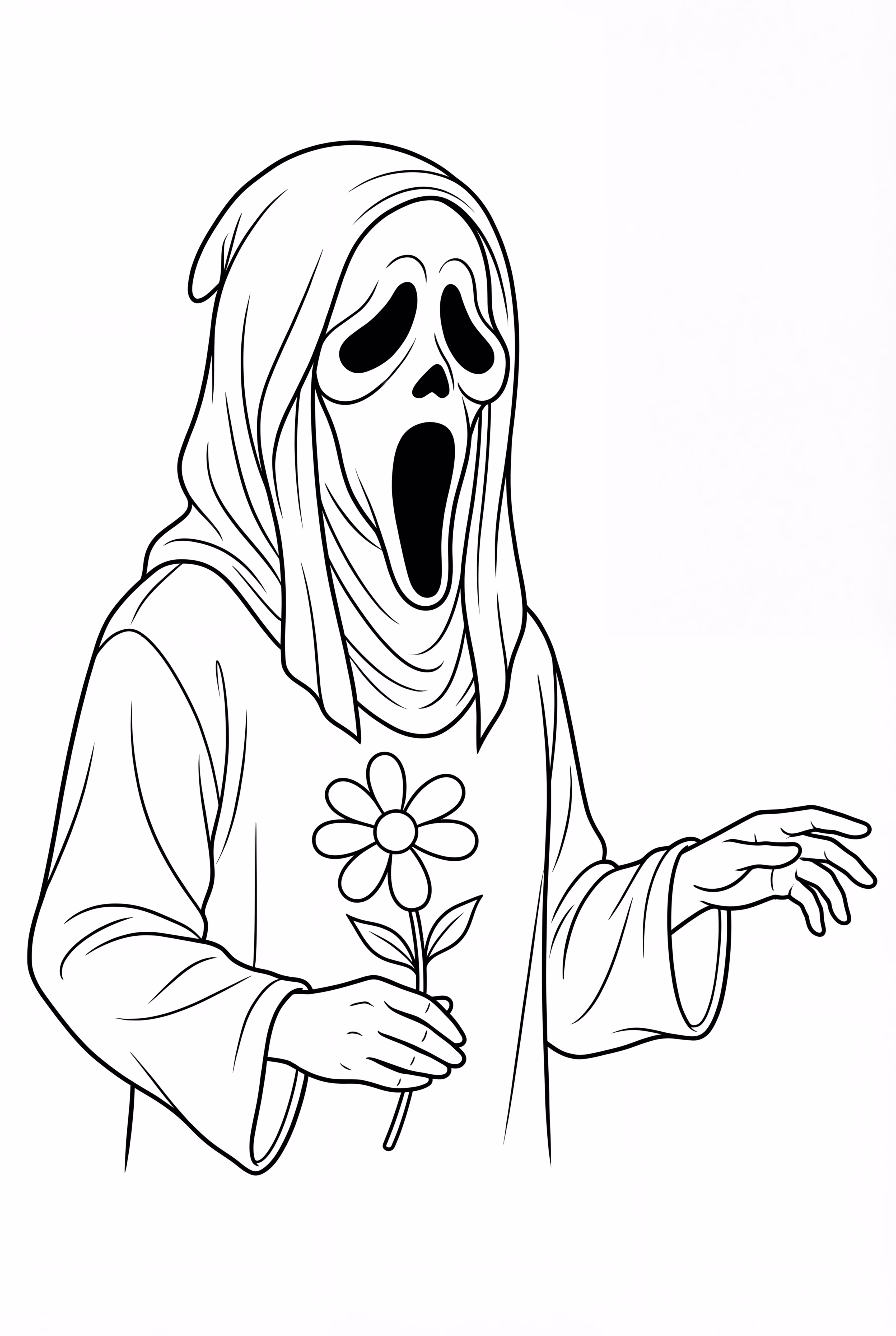 Ghostface Holding One Simple Flower