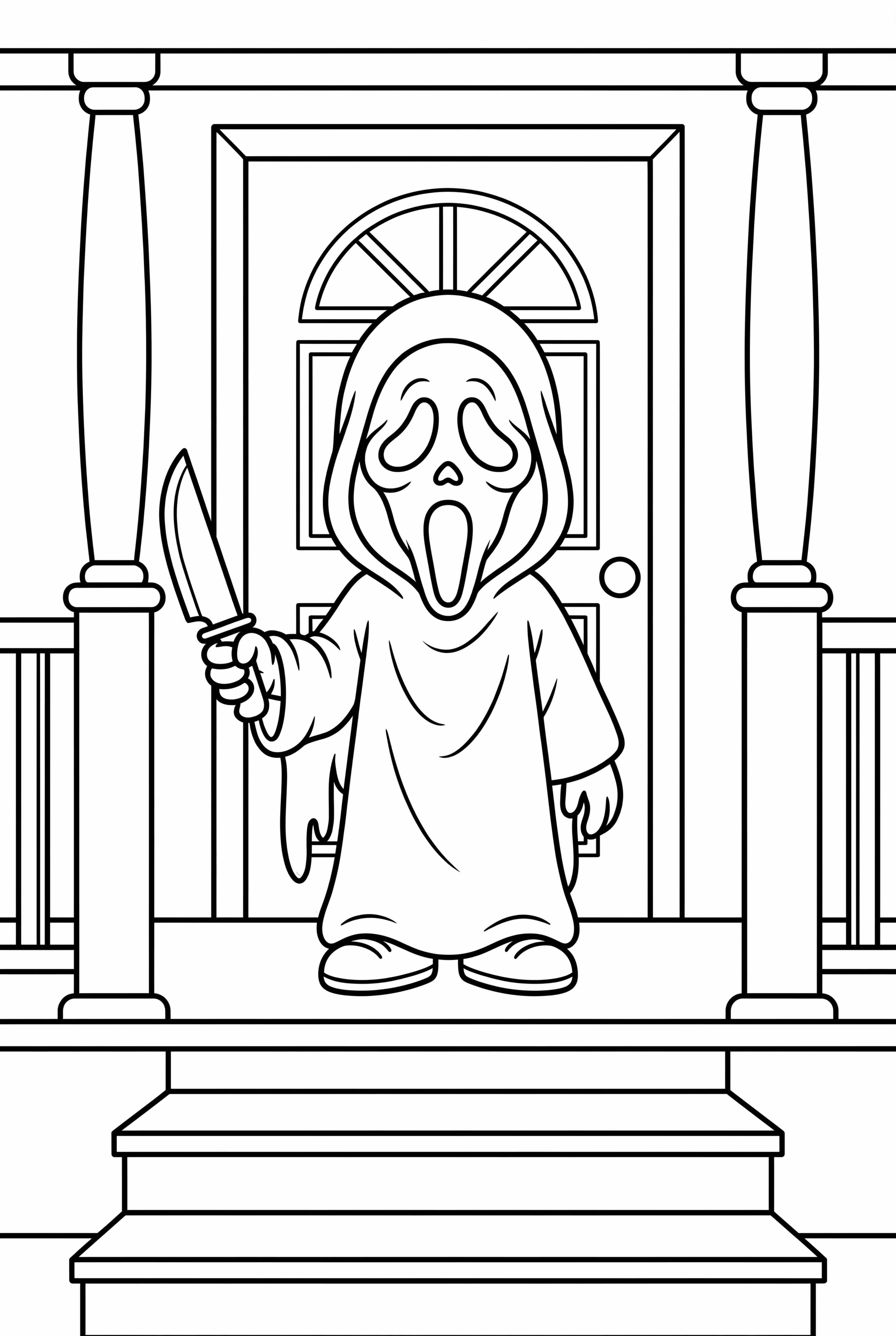 Ghostface en el porche delantero