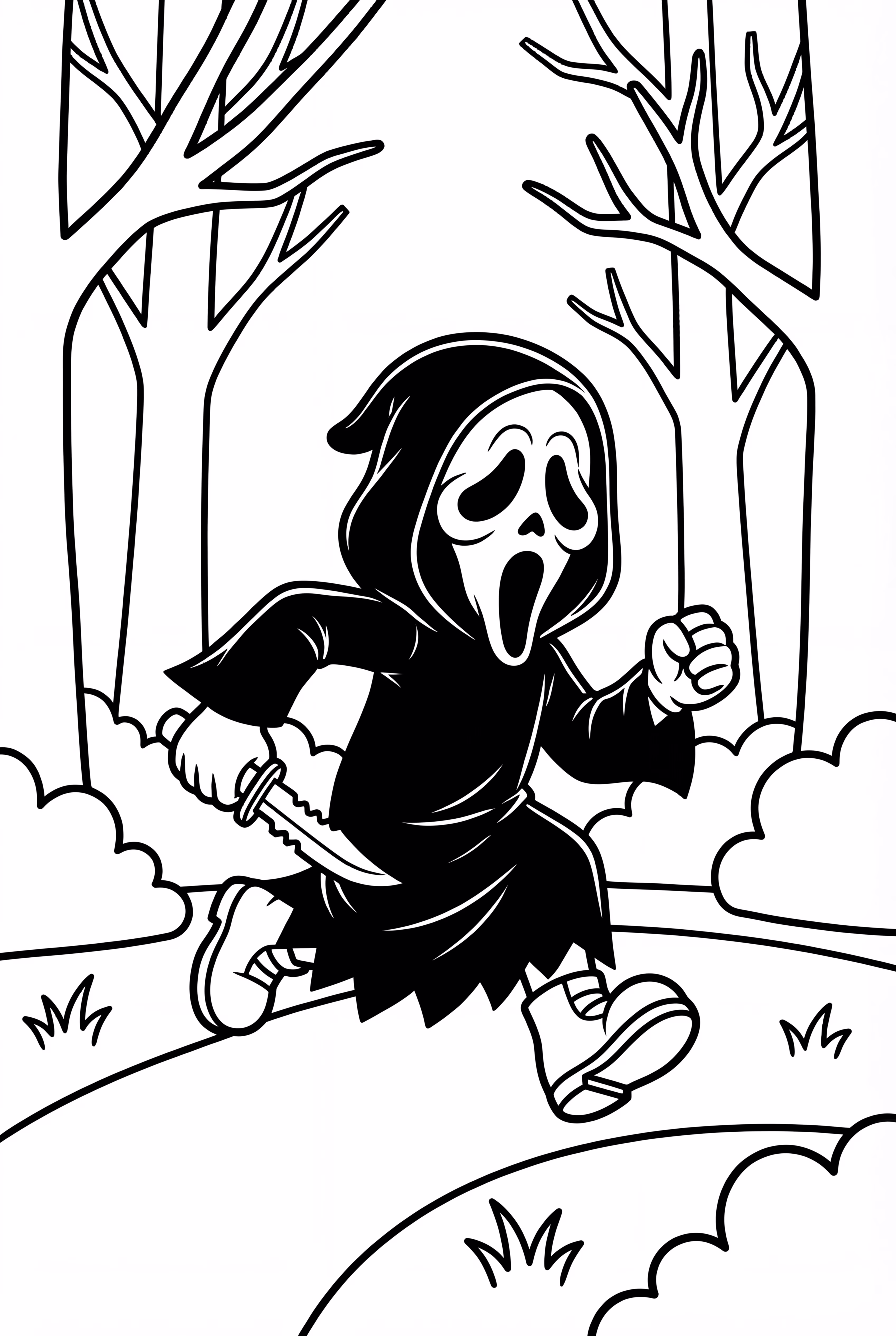 Ghostface Running Through The Woods