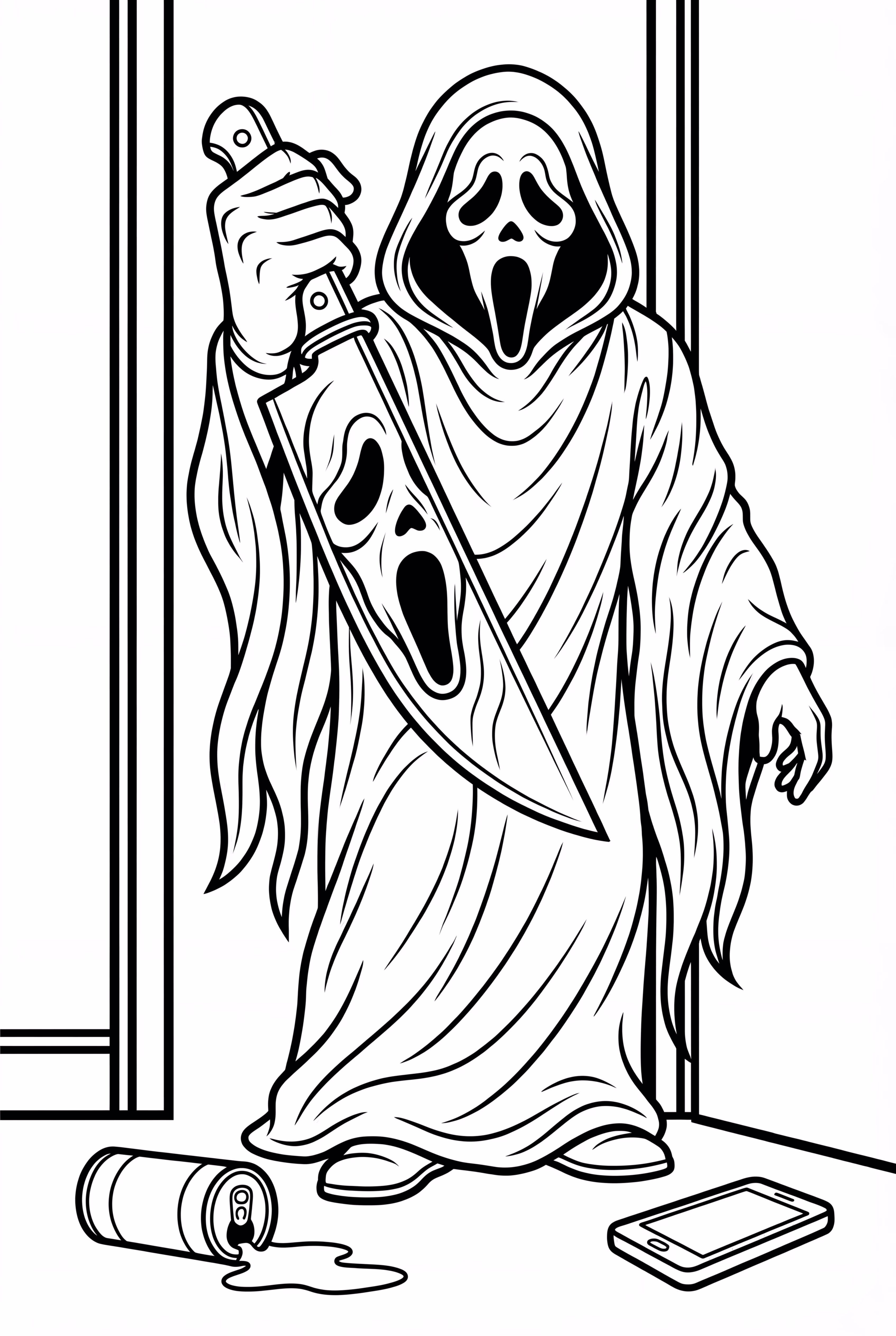 Ghostface's Reflection In A Knife Blade