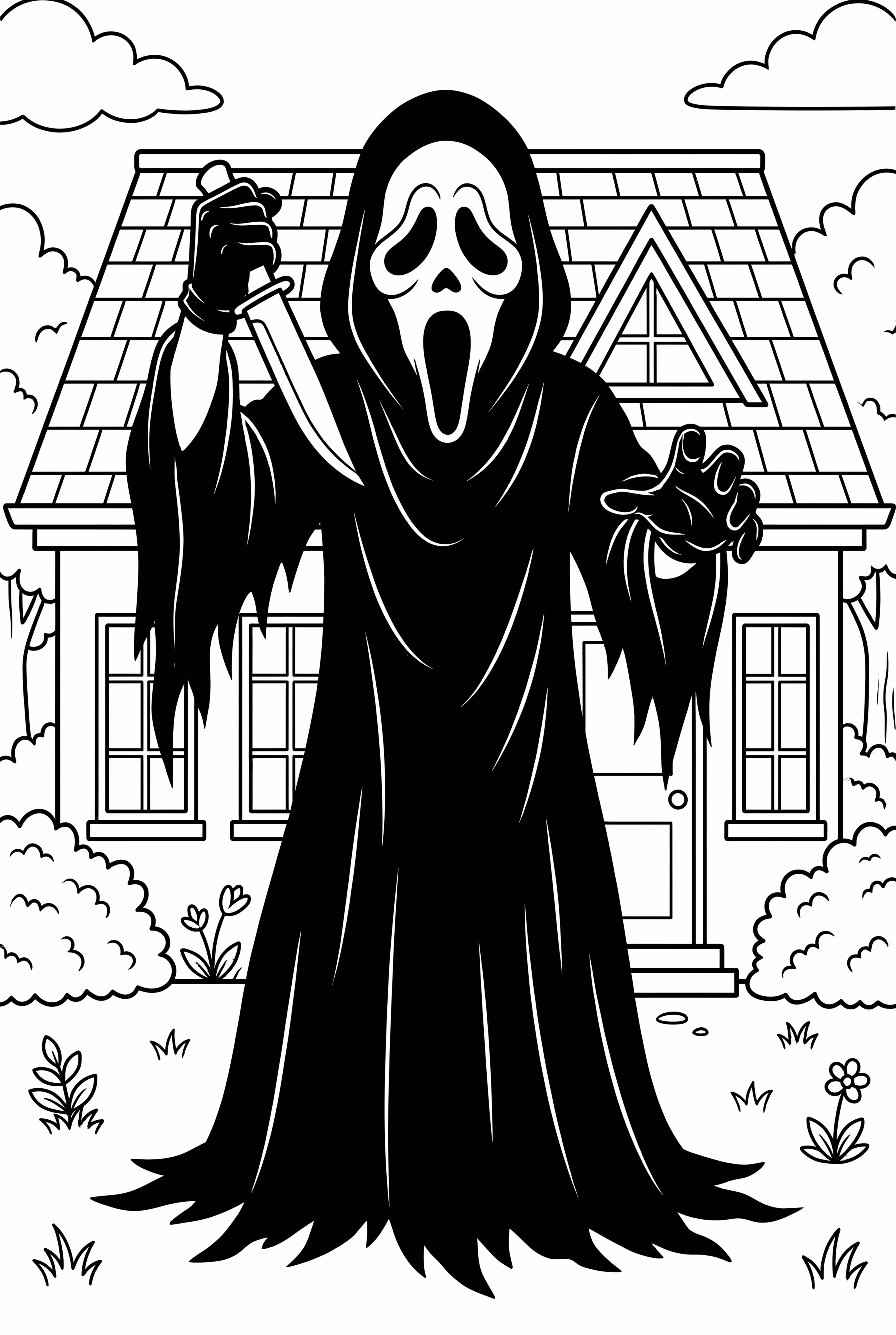 교외 주택을 배회하는 고스트페이스