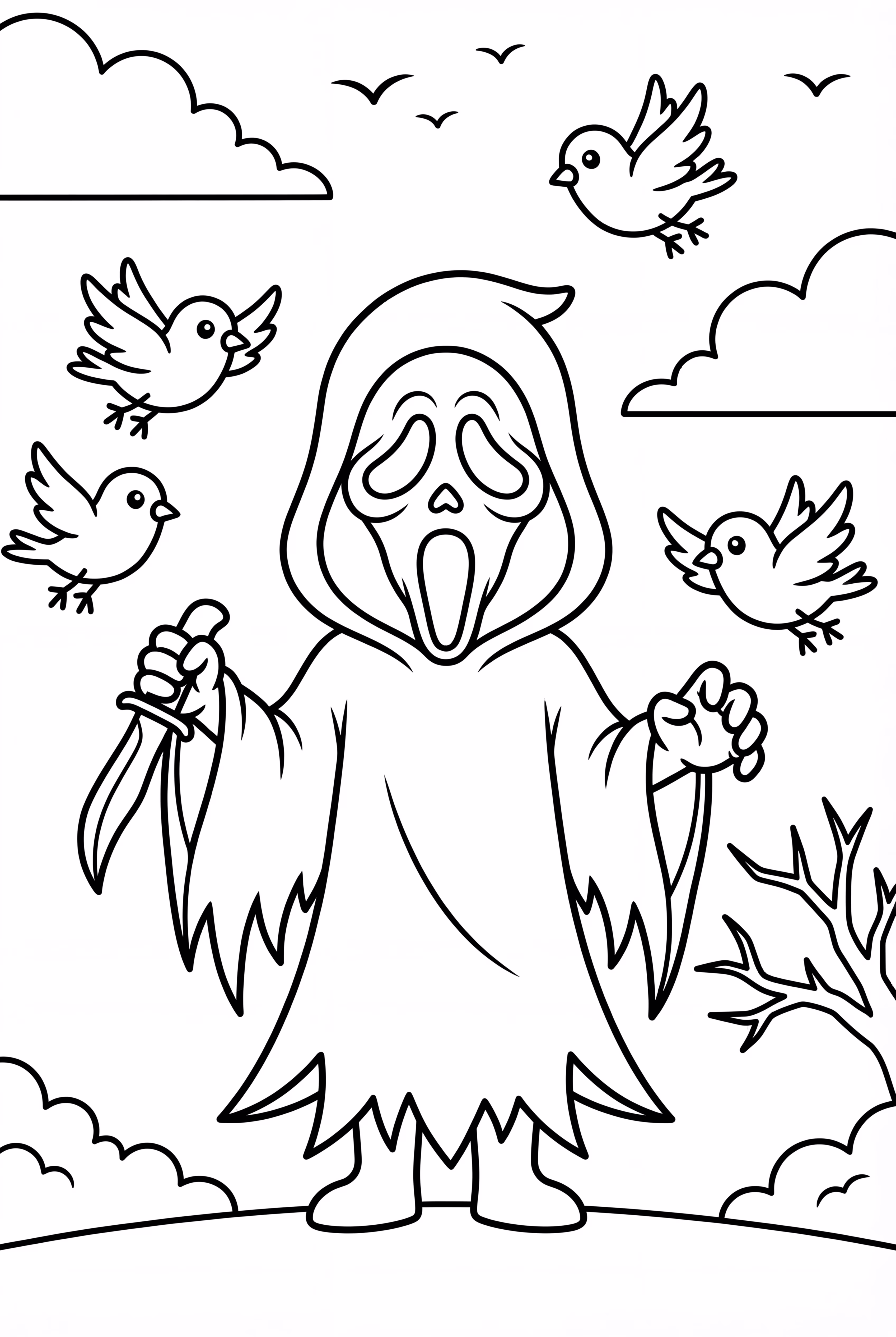 Ghostface Surrounded By Crows