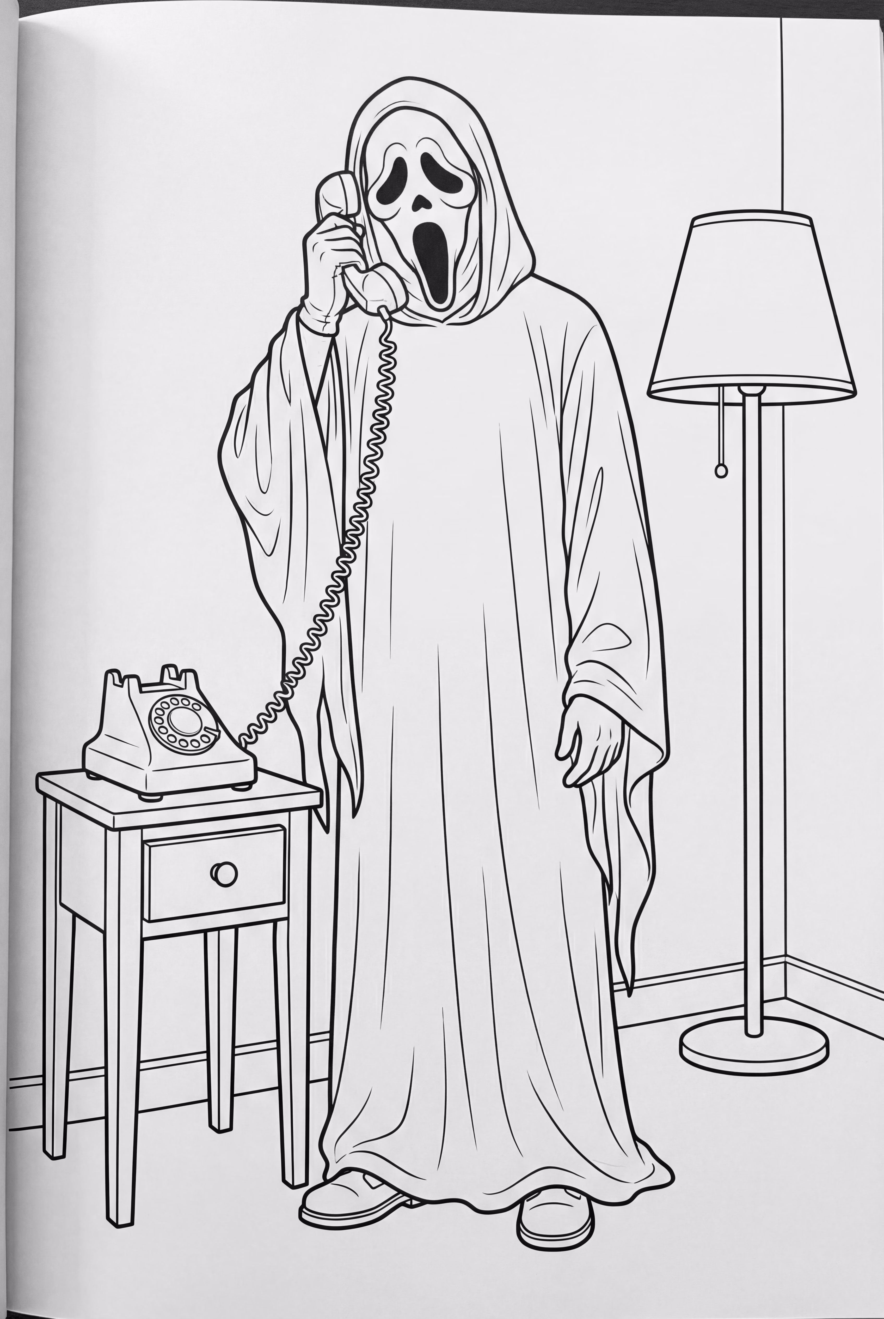 Ghostface Talking On An Old Telephone