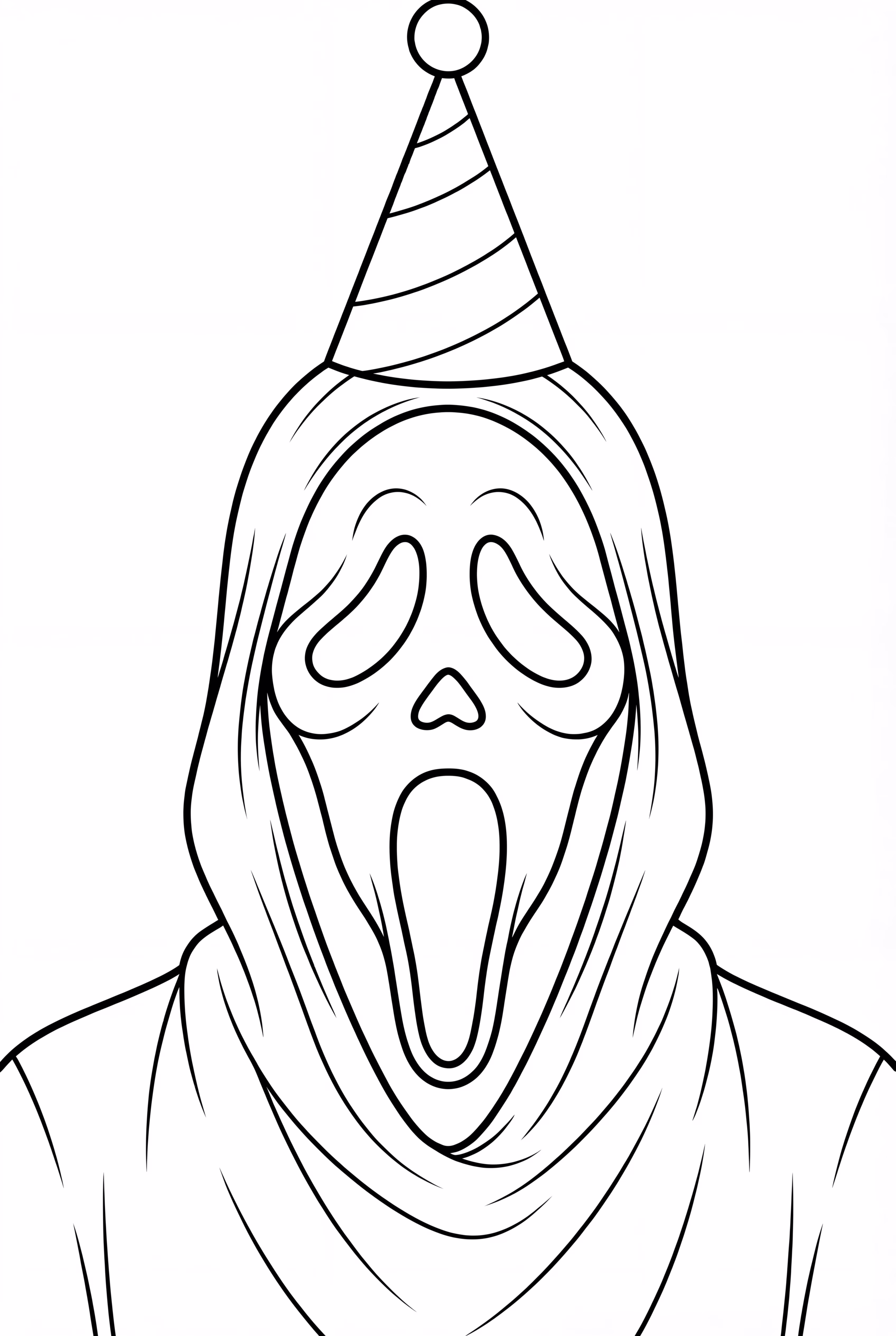 Ghostface Wearing A Birthday Party Hat