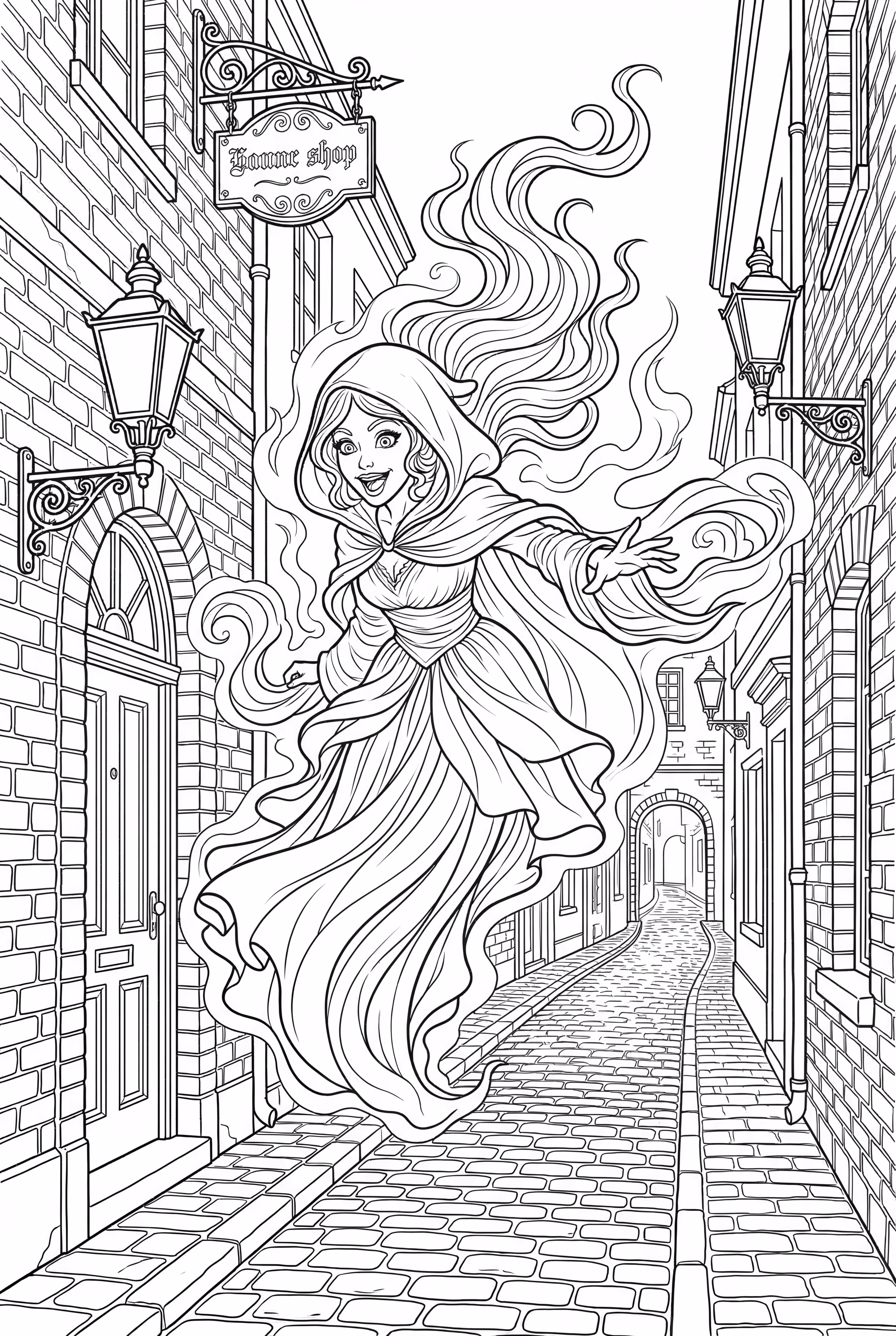 Ghostly Shadow in a Dark Alley