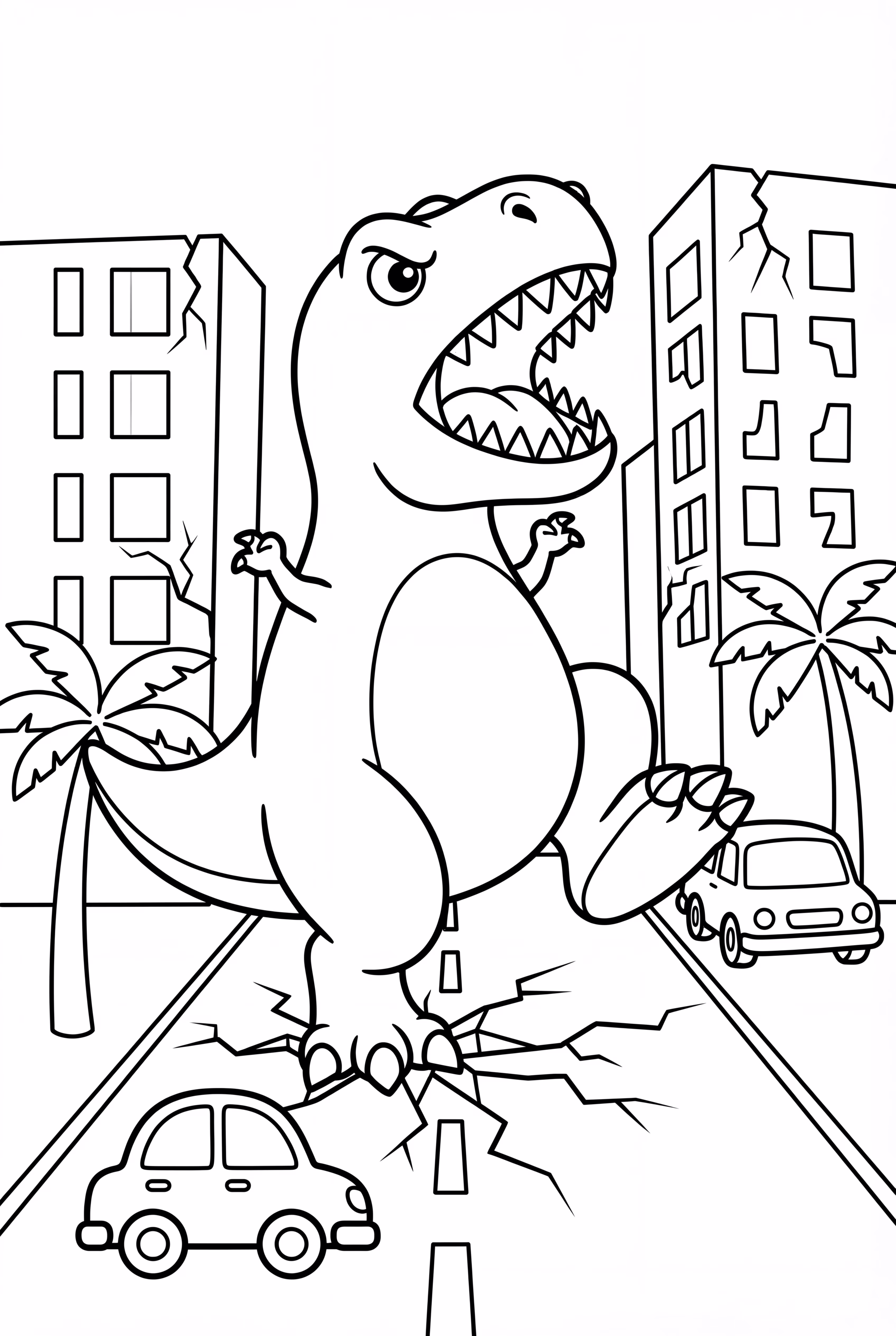 巨型恐龙践踏城市