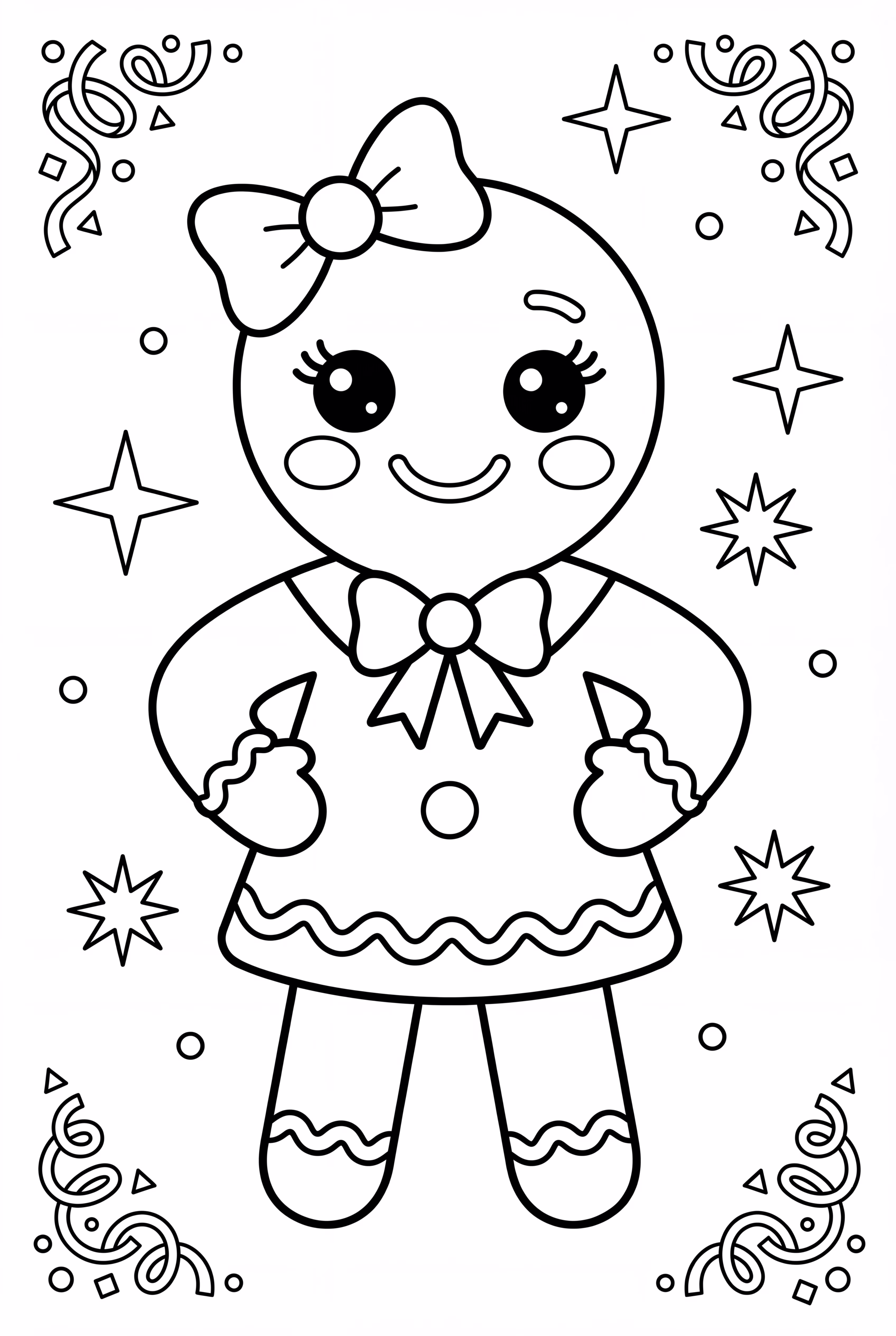 Gingerbread Girl with Bow
