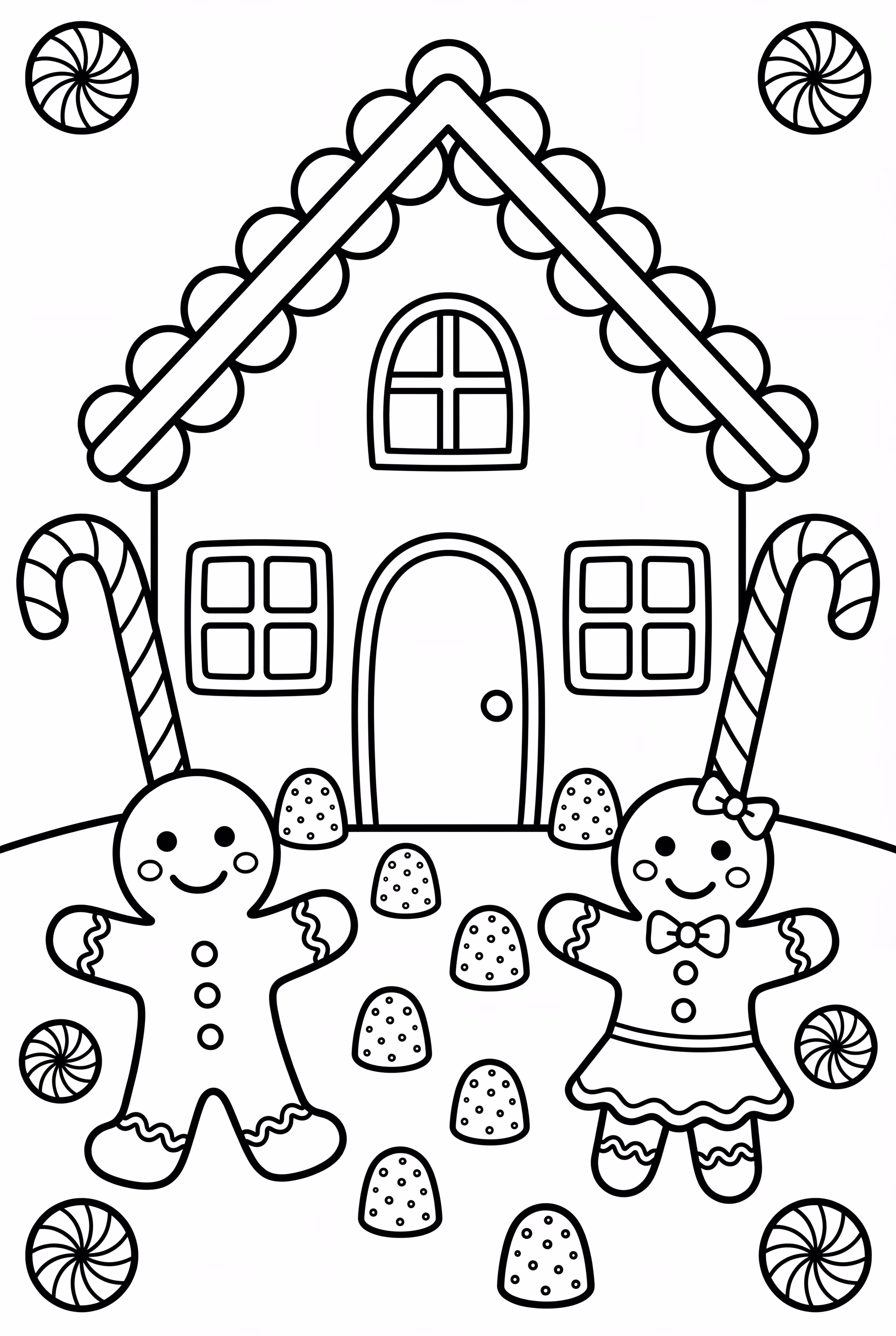 Gingerbread House And Two Gingerbread People