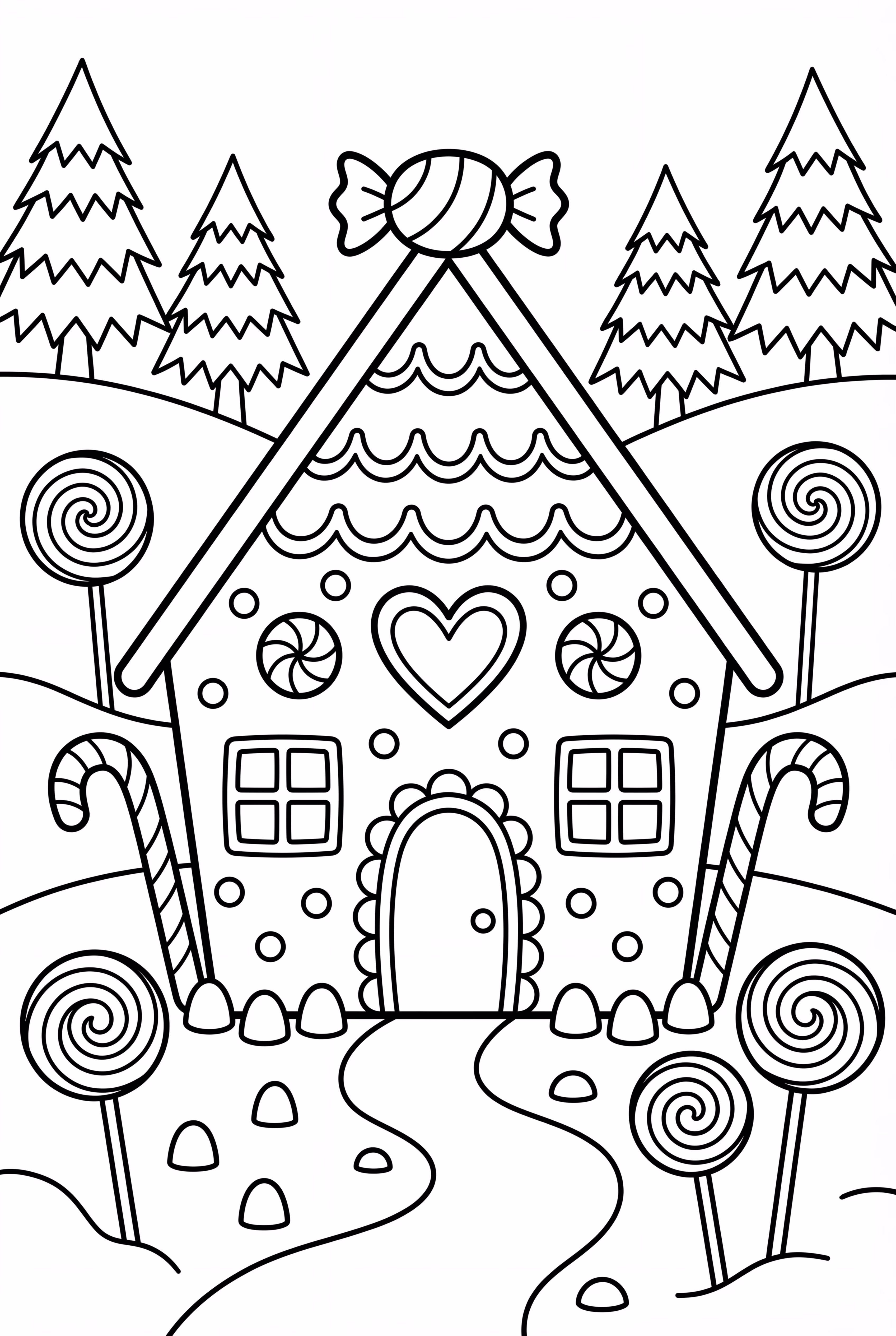 Gingerbread House In A Candy Forest