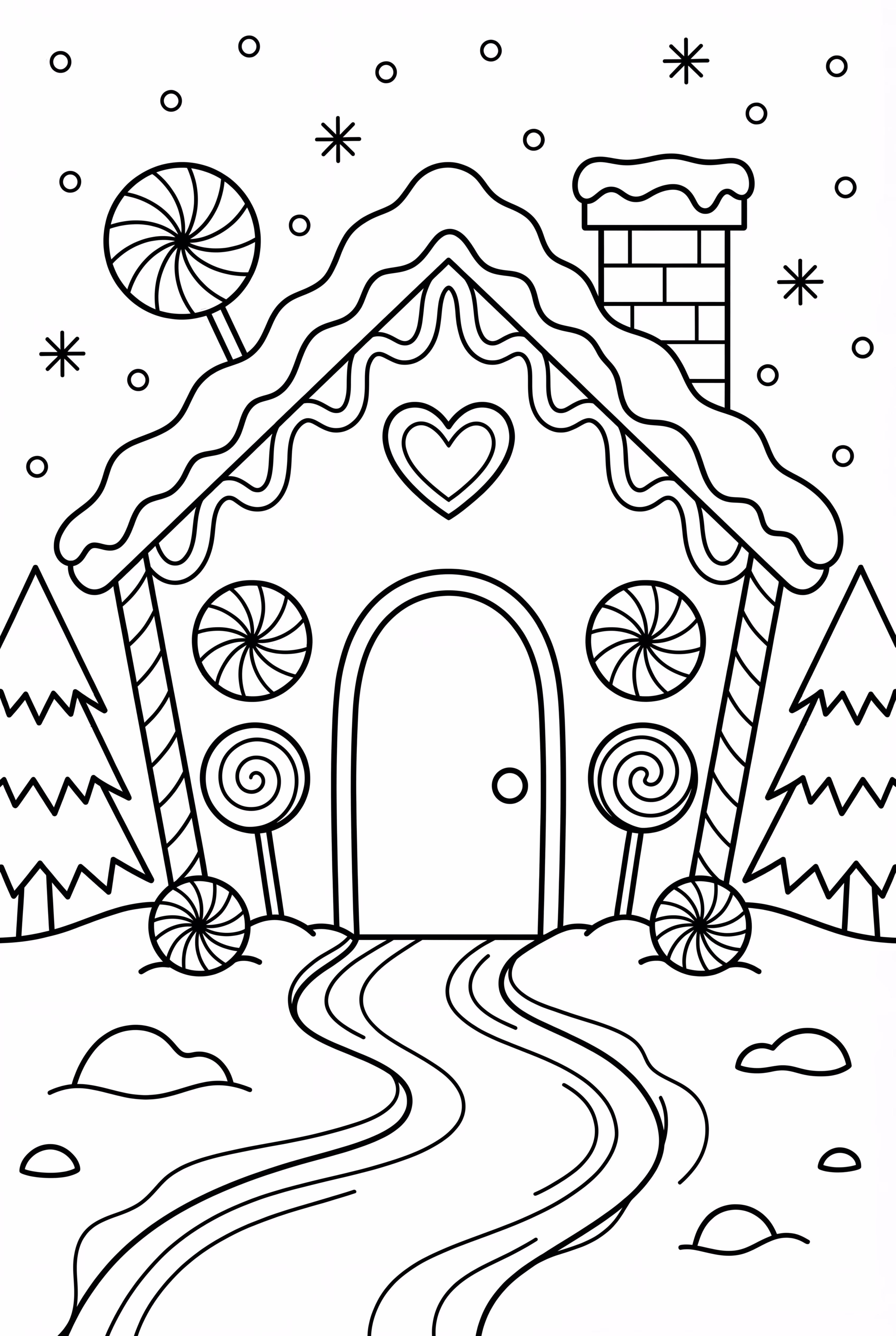 Gingerbread House In A Snowy Scene