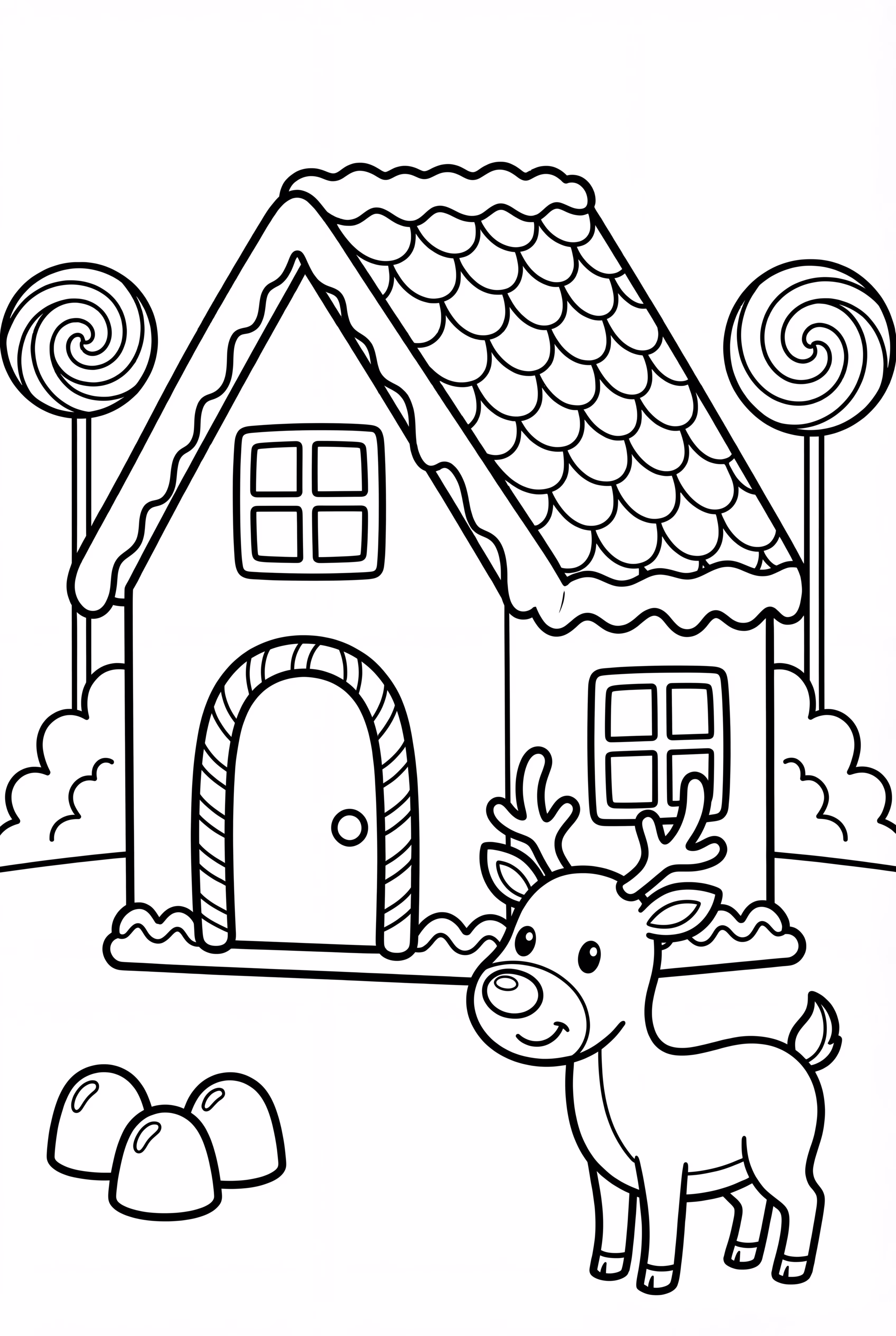 루돌프가 있는 진저브레드 하우스