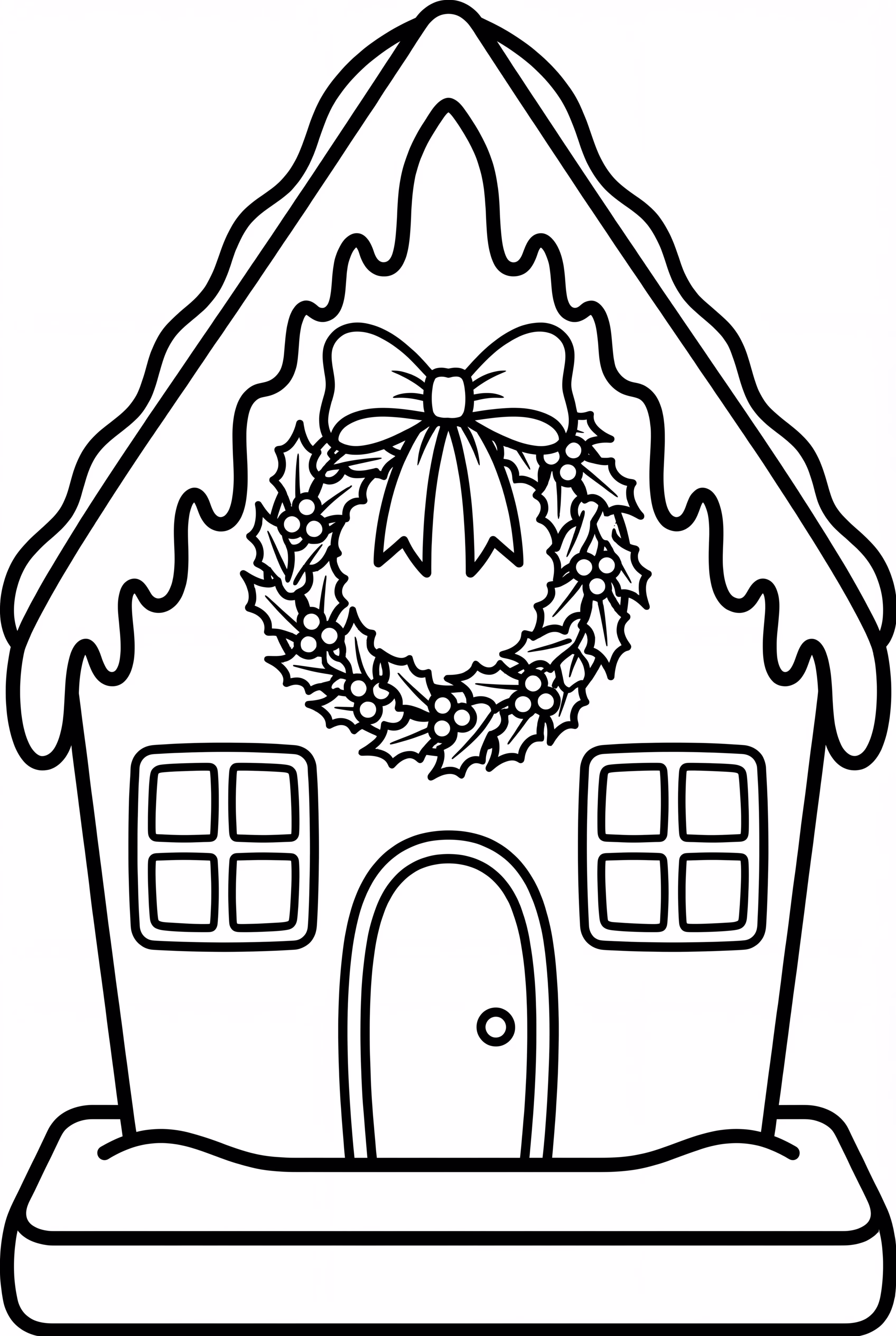 Casa de Biscoito de Gengibre com uma Guirlanda