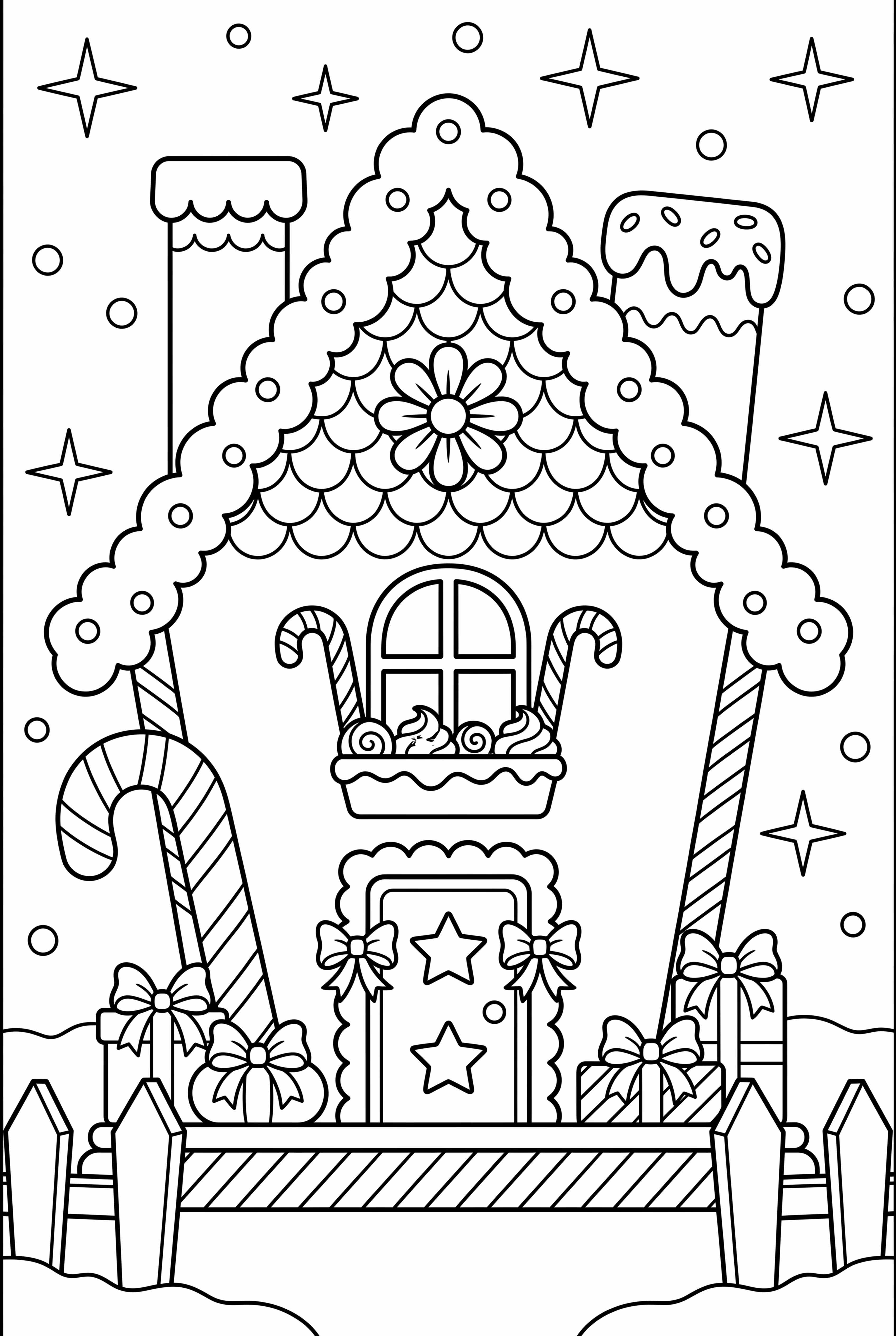 Gingerbread House with Candy Canes-2