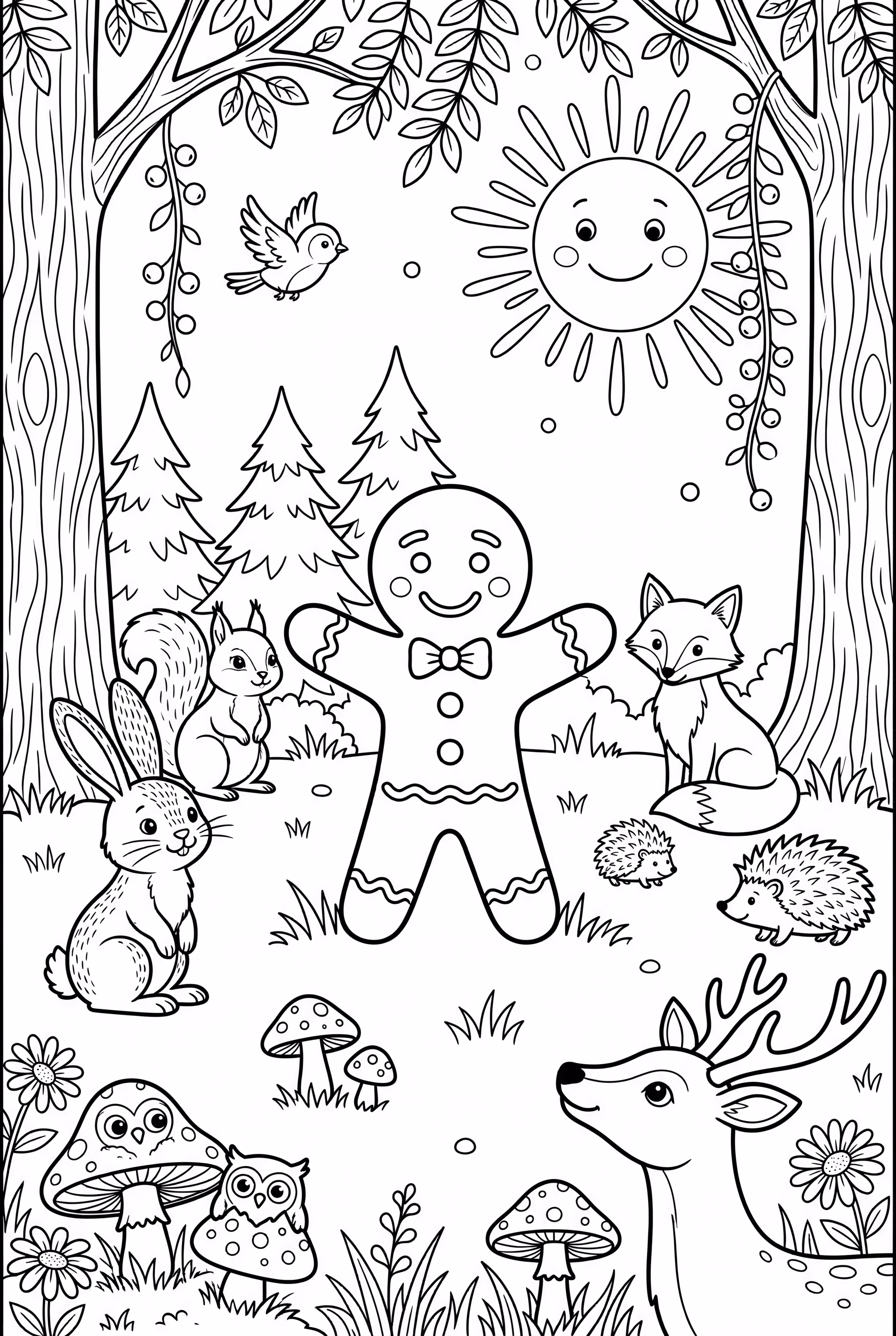 Gingerbread Man Meeting Forest Animals-2