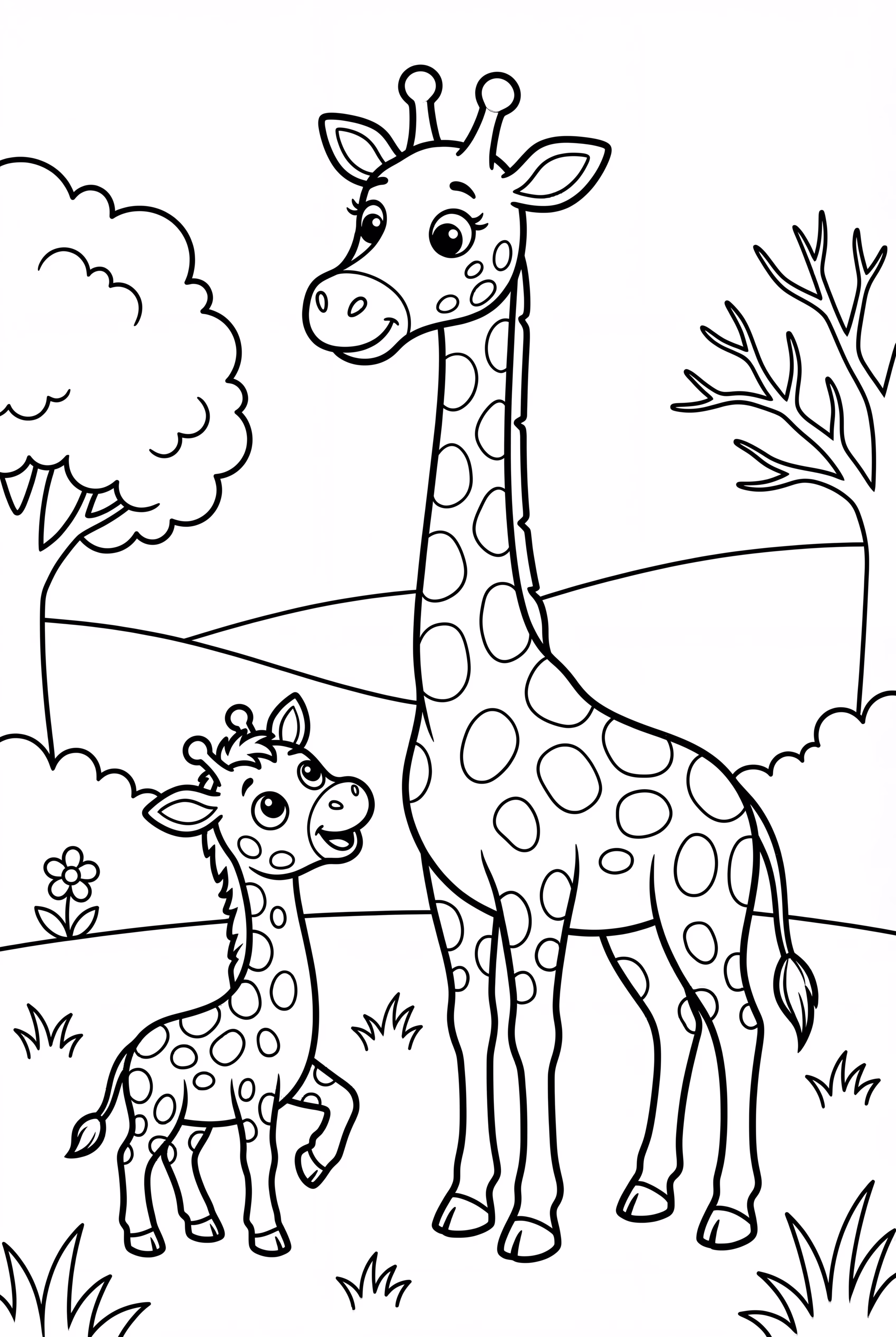 Giraffe Mother and Child