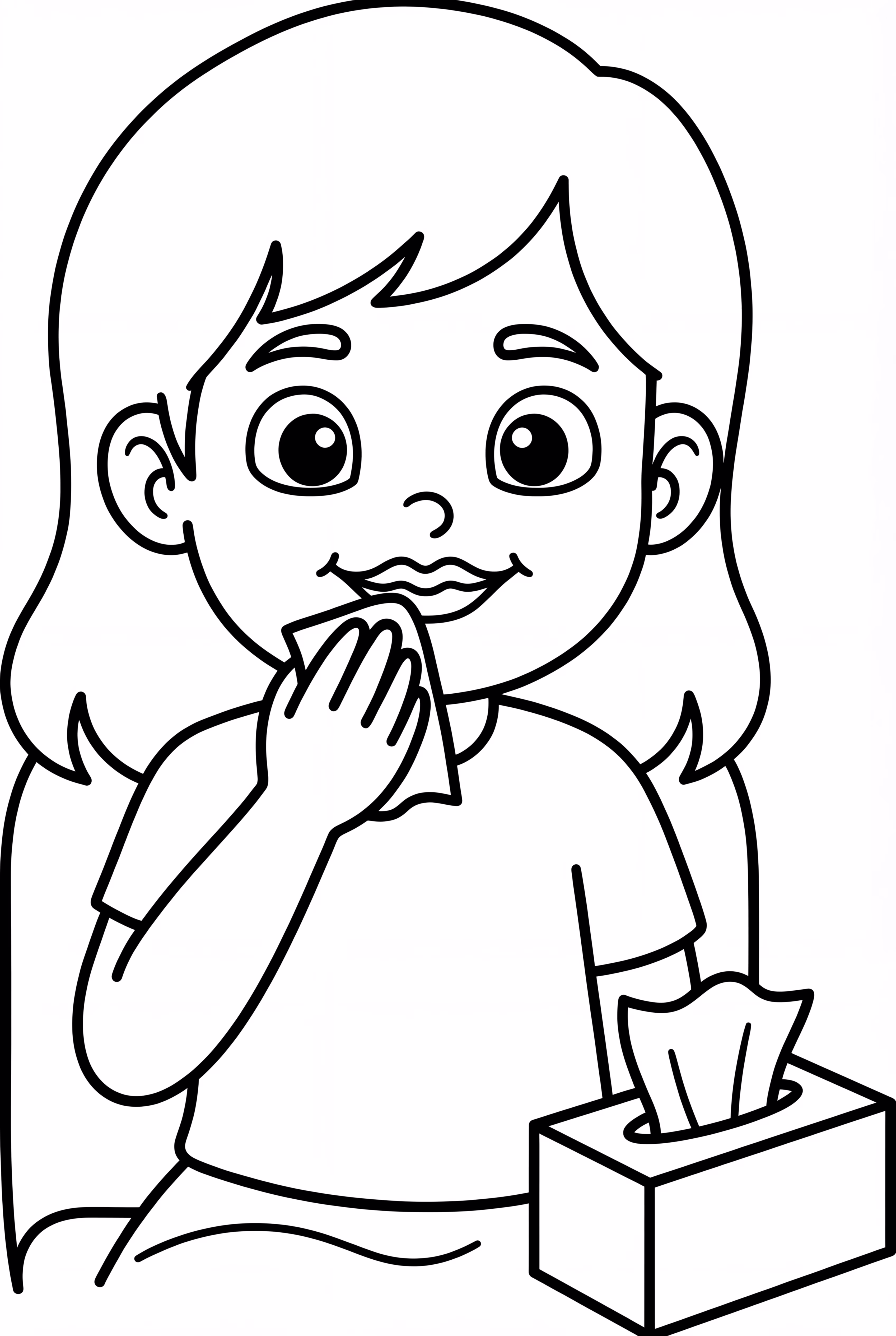 Niña con lápiz labial y papel tissue