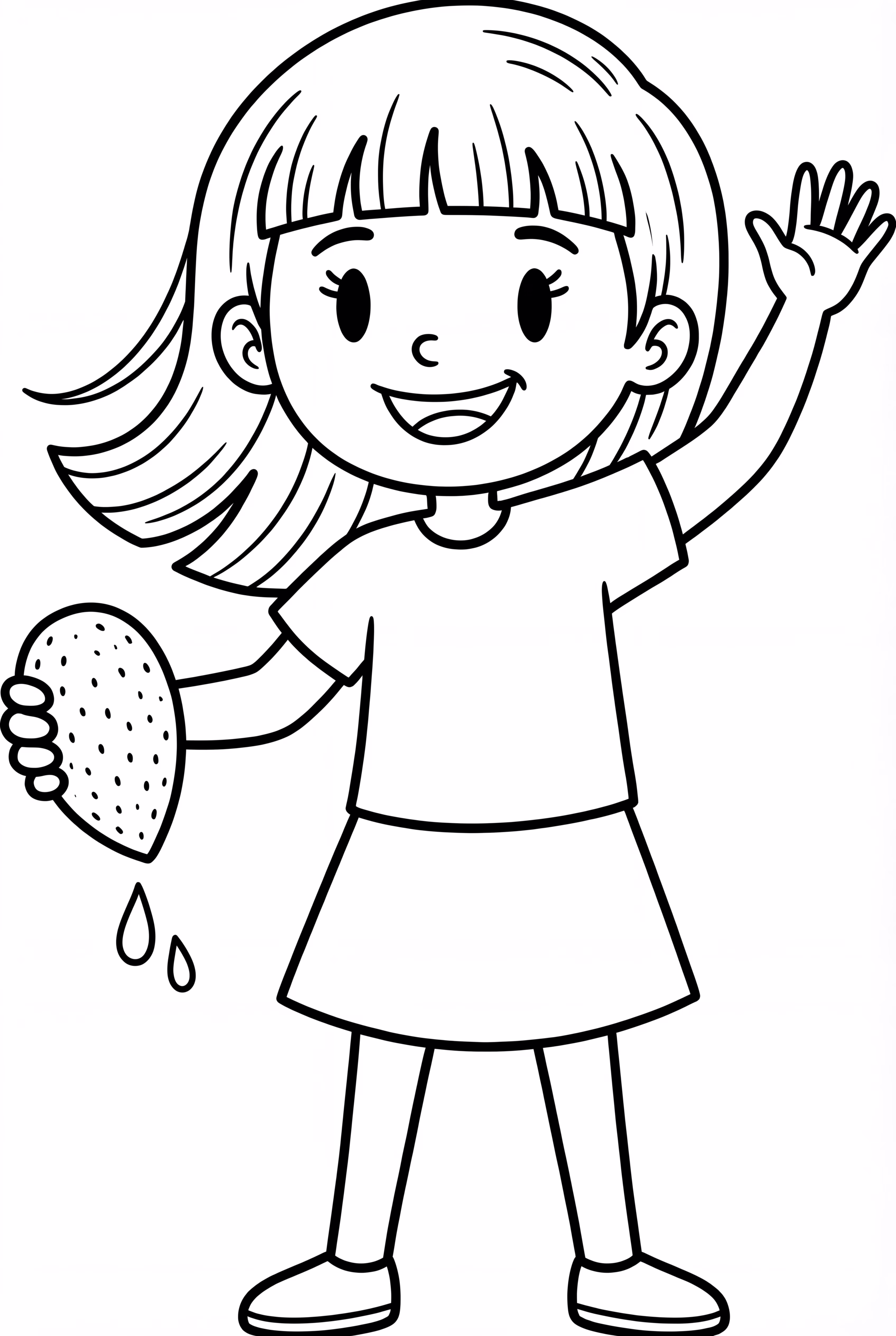 Girl Holding Makeup Sponge With Color Drips